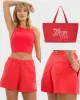 Ivy Sky Short Bag Set Deluxe - Lillet Red sold by Oceansapart