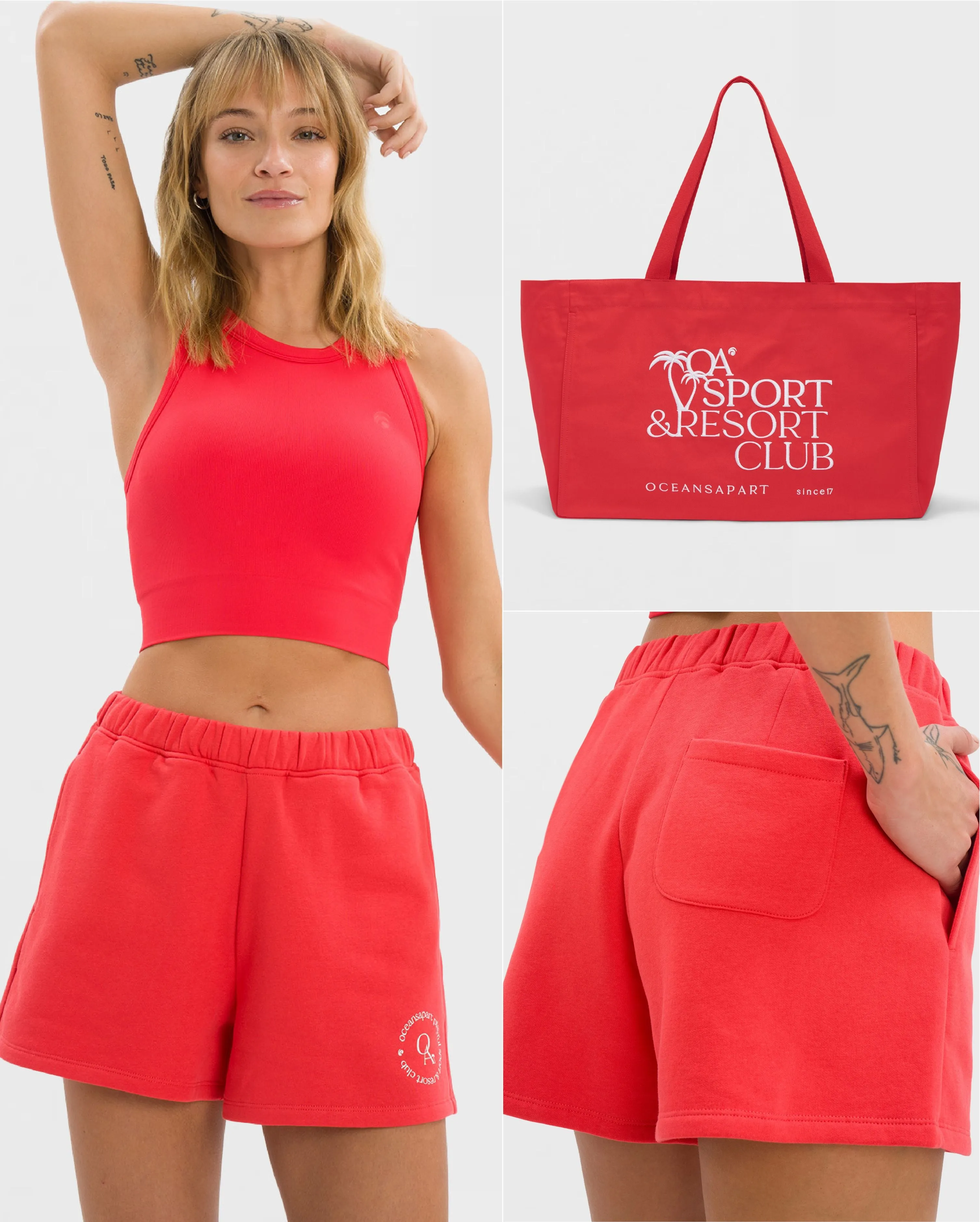 Ivy Sky Short Bag Set Deluxe - Lillet Red sold by Oceansapart