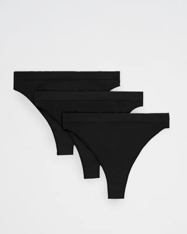 Cloudy Thong Set Deluxe - Black sold by Oceansapart