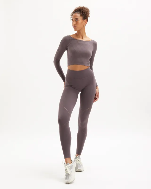 Noelle Warp Knit Longsleeve Set - Grey Mauve sold by Oceansapart