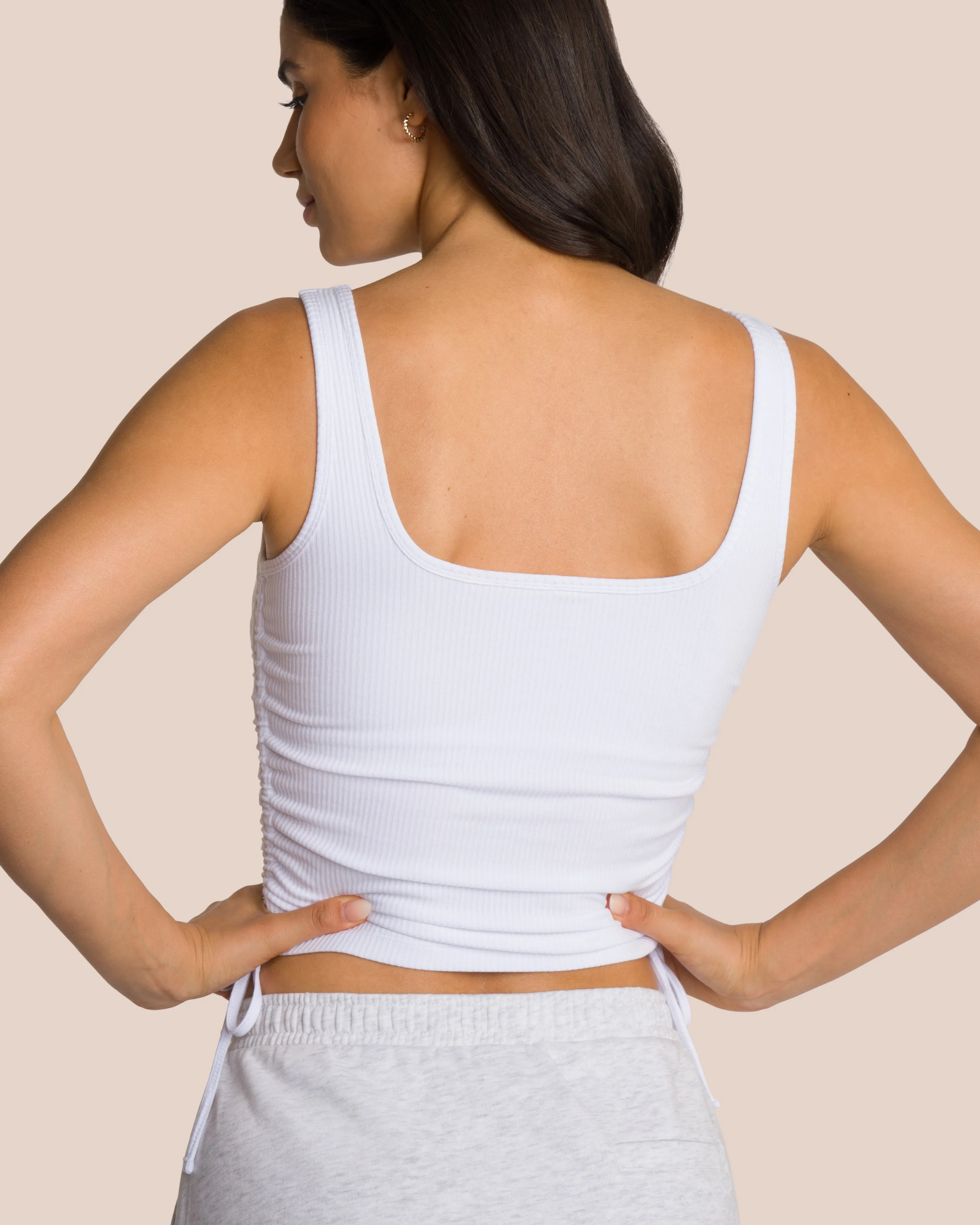 Brooke Mini Skirt Set Deluxe - Light Grey Melange & White sold by Oceansapart product image thumbnail 5