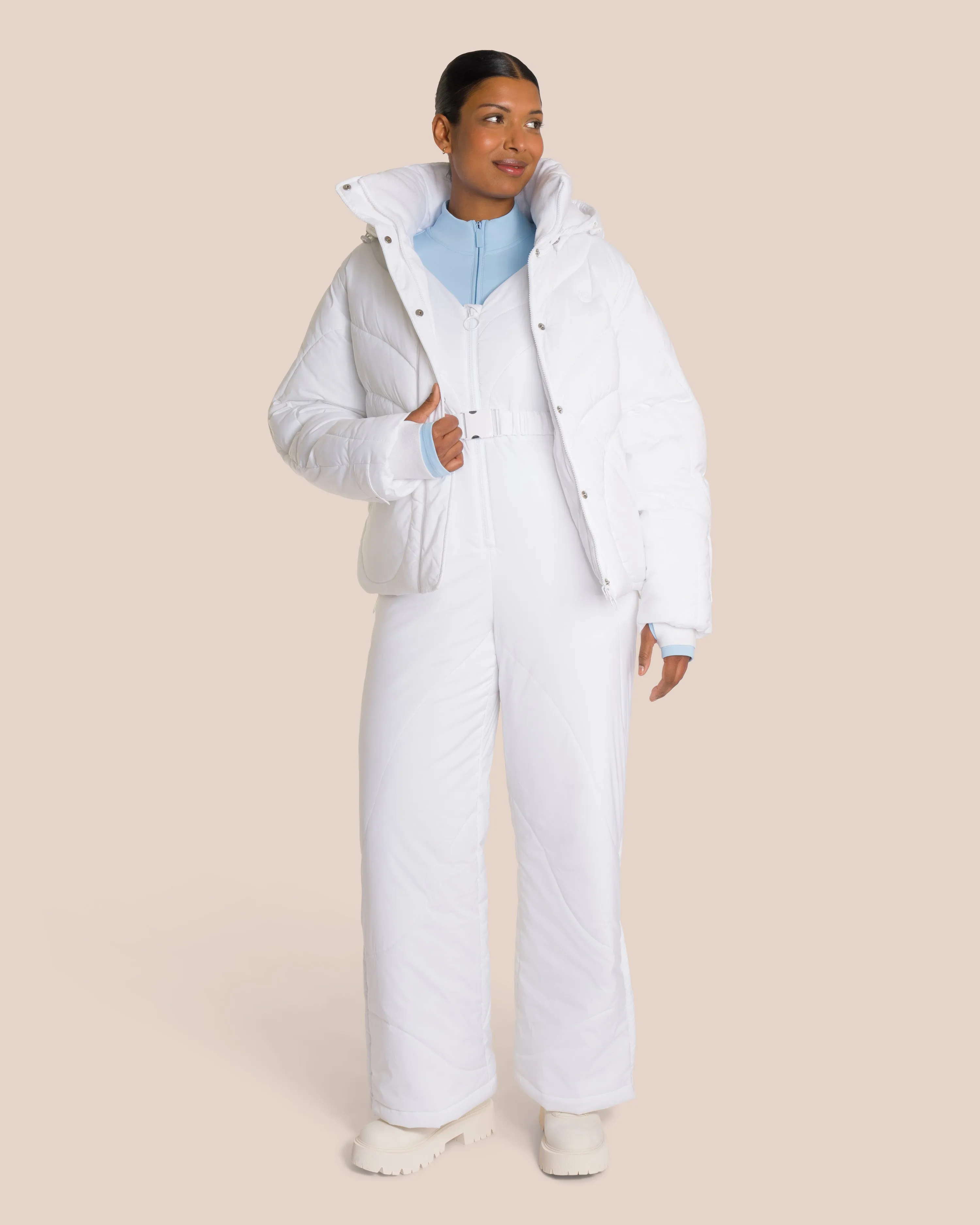 Joelle Puffer Onesie Set Deluxe - Crystal White & Glacial Blue sold by Oceansapart