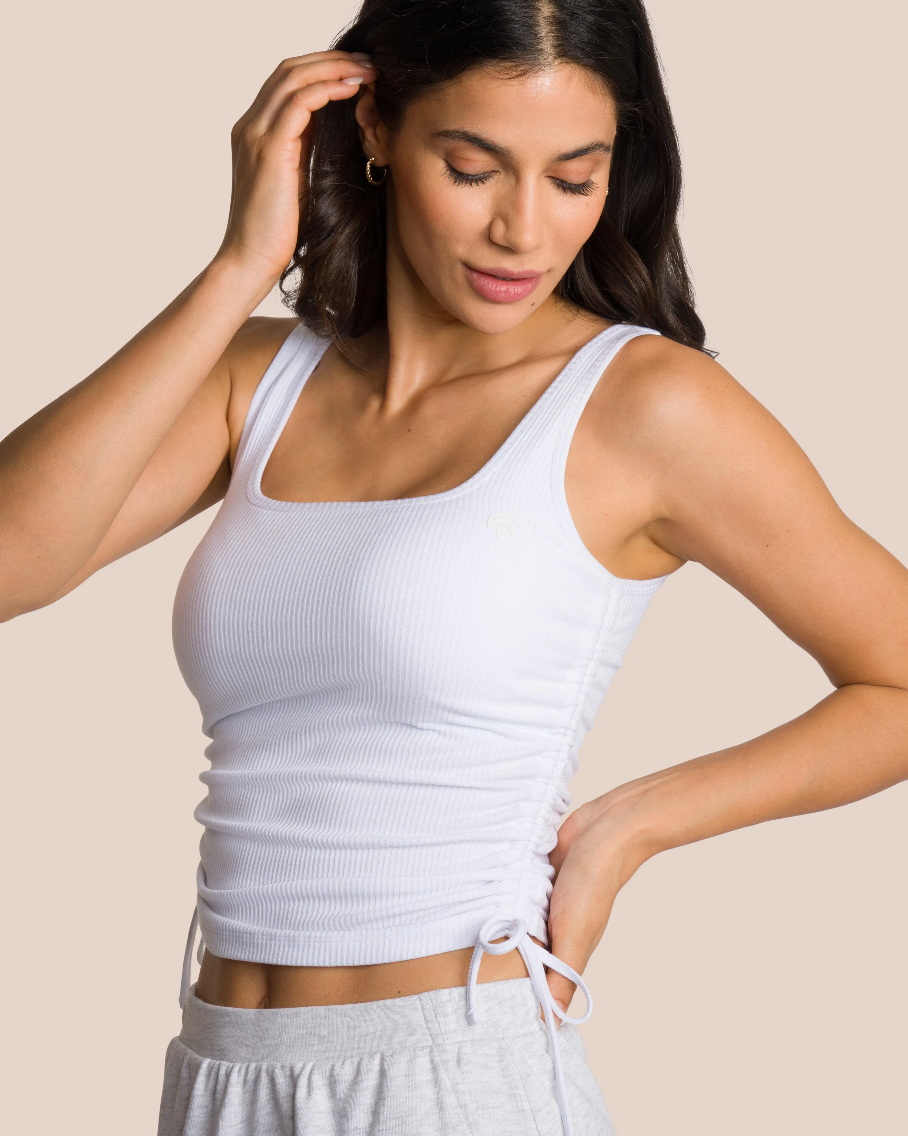 Brooke Mini Skirt Set Deluxe - Light Grey Melange & White sold by Oceansapart product image thumbnail 4