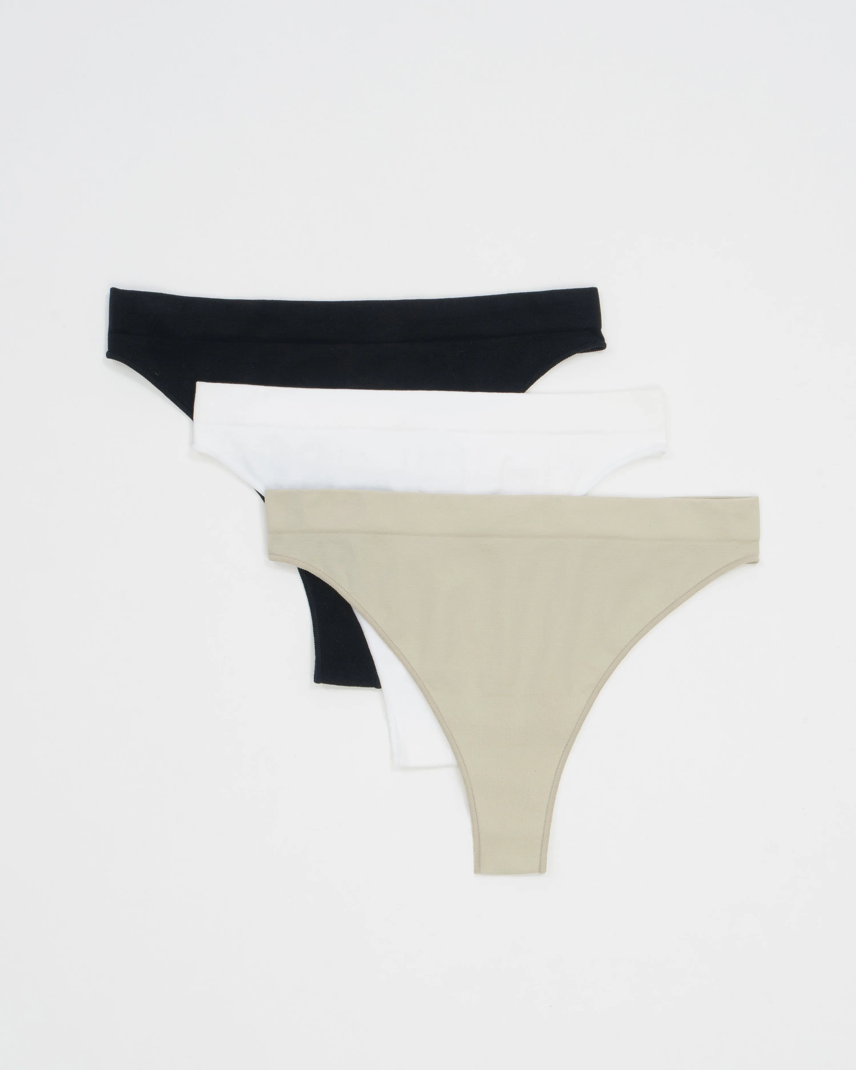 Cloudy Thong Set Deluxe - Black, Dove Grey & White sold by Oceansapart