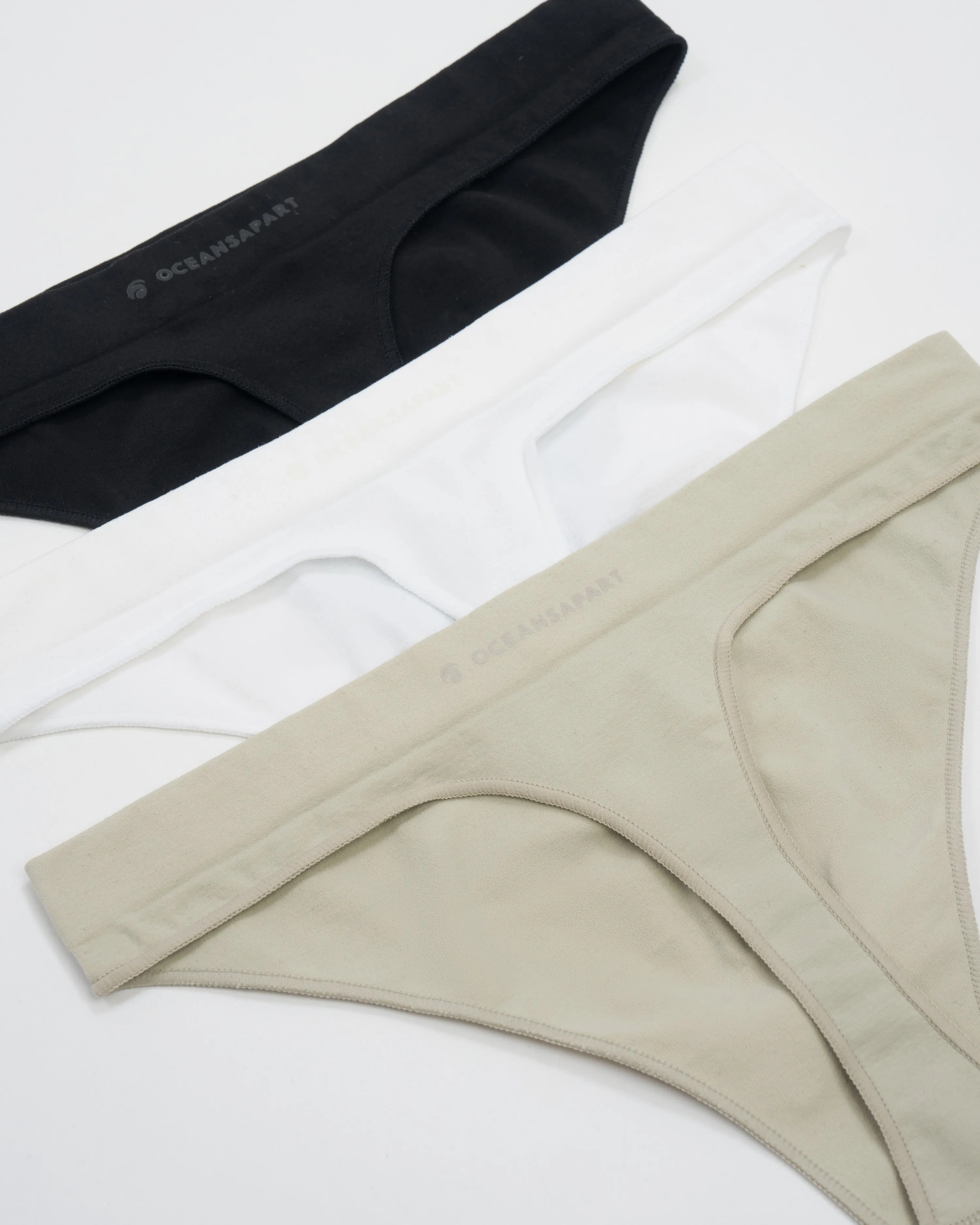 Cloudy Thong Set Deluxe - Black, Dove Grey & White sold by Oceansapart product image thumbnail 2