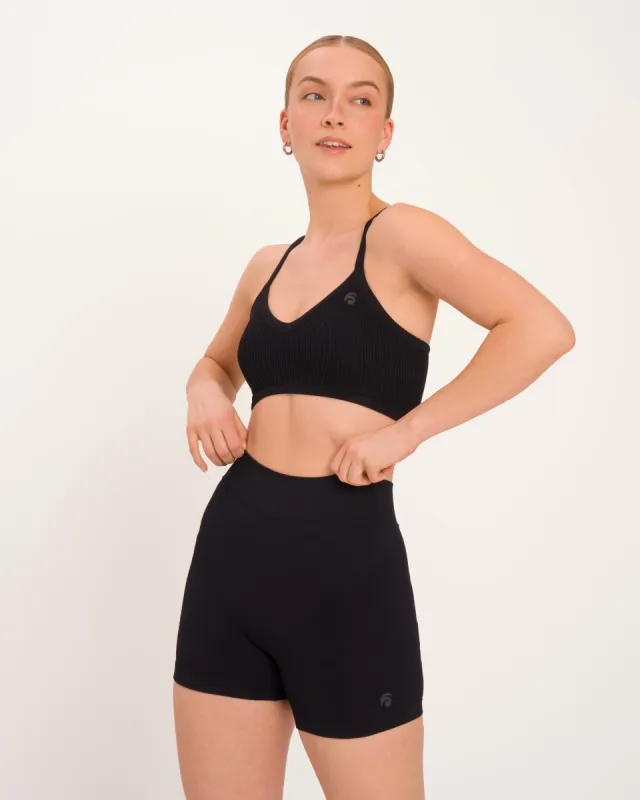 Fleur Pleated Short Set - Black sold by Oceansapart