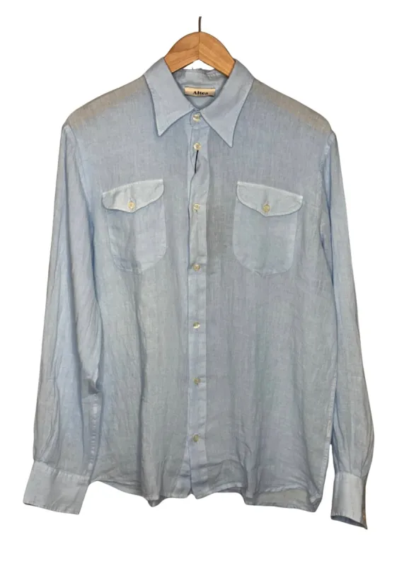 Dallas Linen Shirt Sky Blue made by Altea