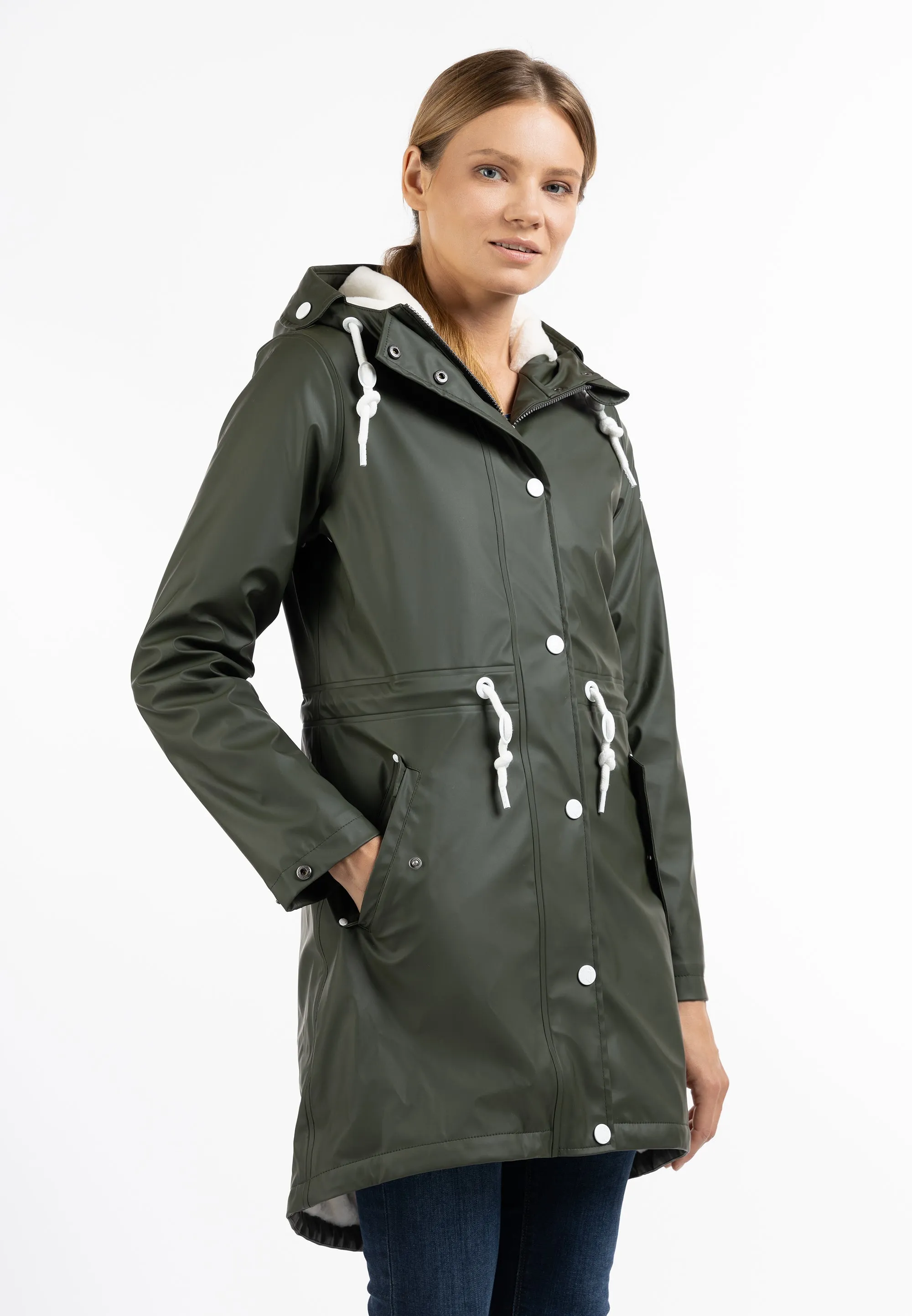 DreiMaster Maritim Women's Raincoat With Faux Fur Lining sold by DreiMaster product image thumbnail 3