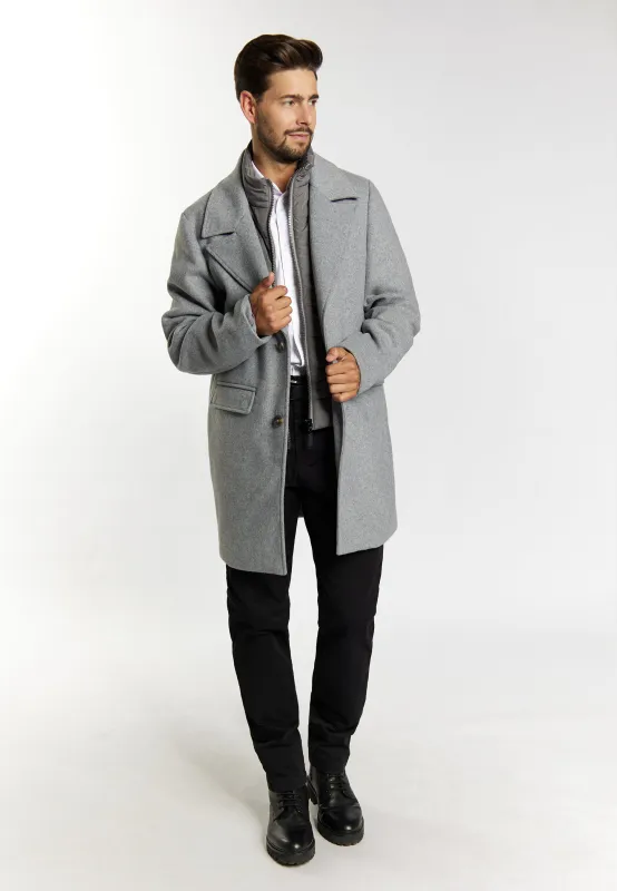 Dreimaster Klassik Men's Transitional Coat Made Of Wool Blend made by DreiMaster