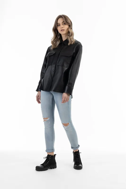 DreiMaster Vintage Women's Leather Shirt sold by DreiMaster