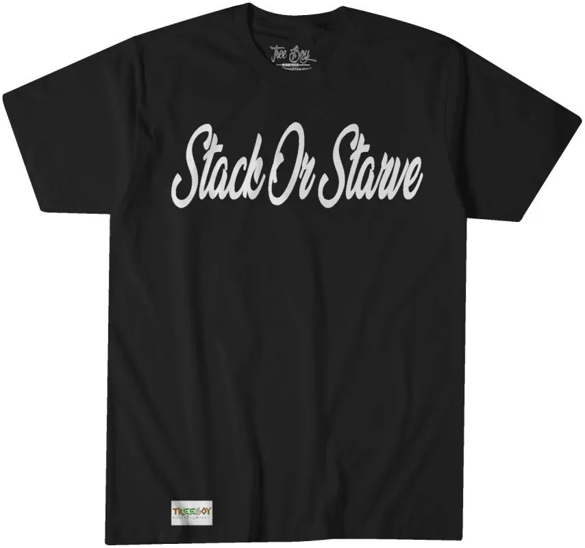 Stack Or Starve (puff print) sold by Treeboy Clothing