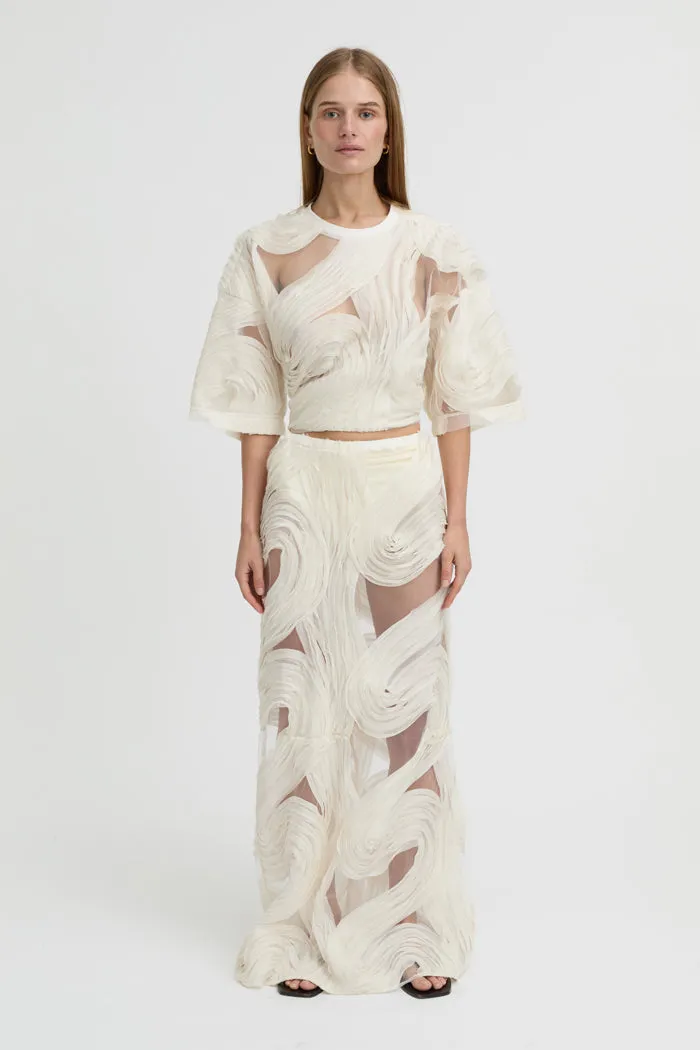 Delmare Skirt Ivory sold by Blanca