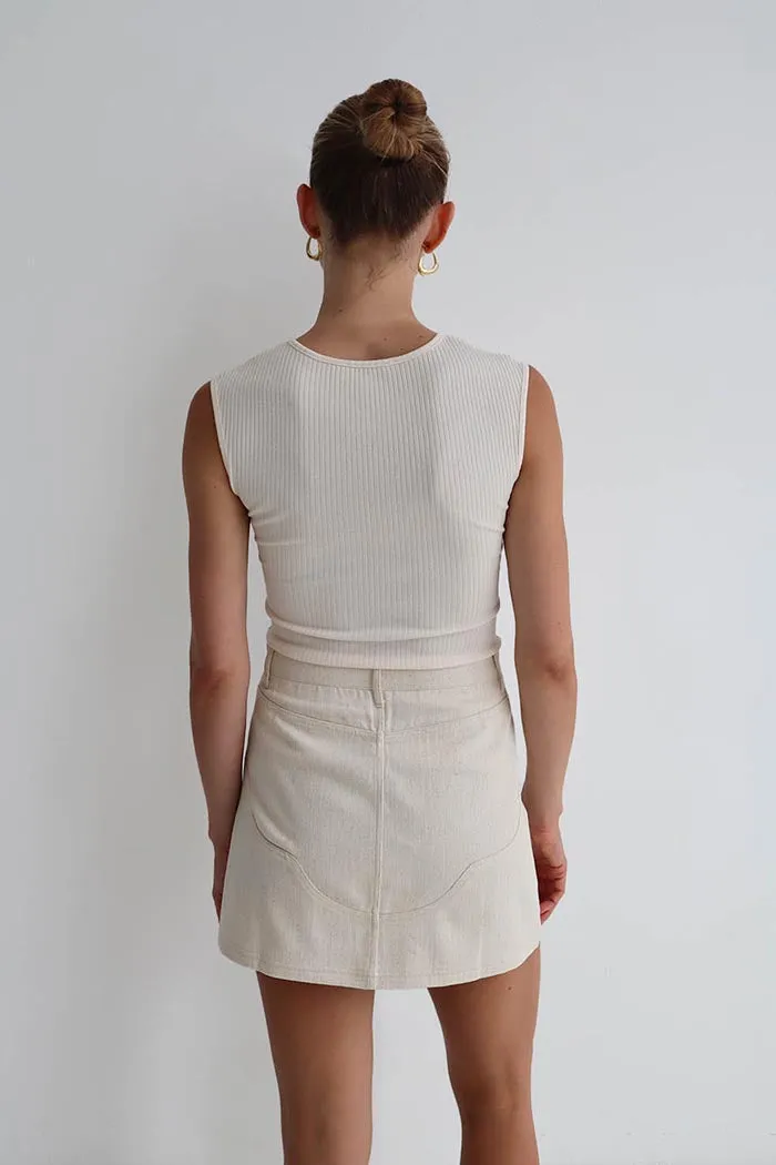 Quinn Mini Skirt Cream sold by Blanca product image thumbnail 4
