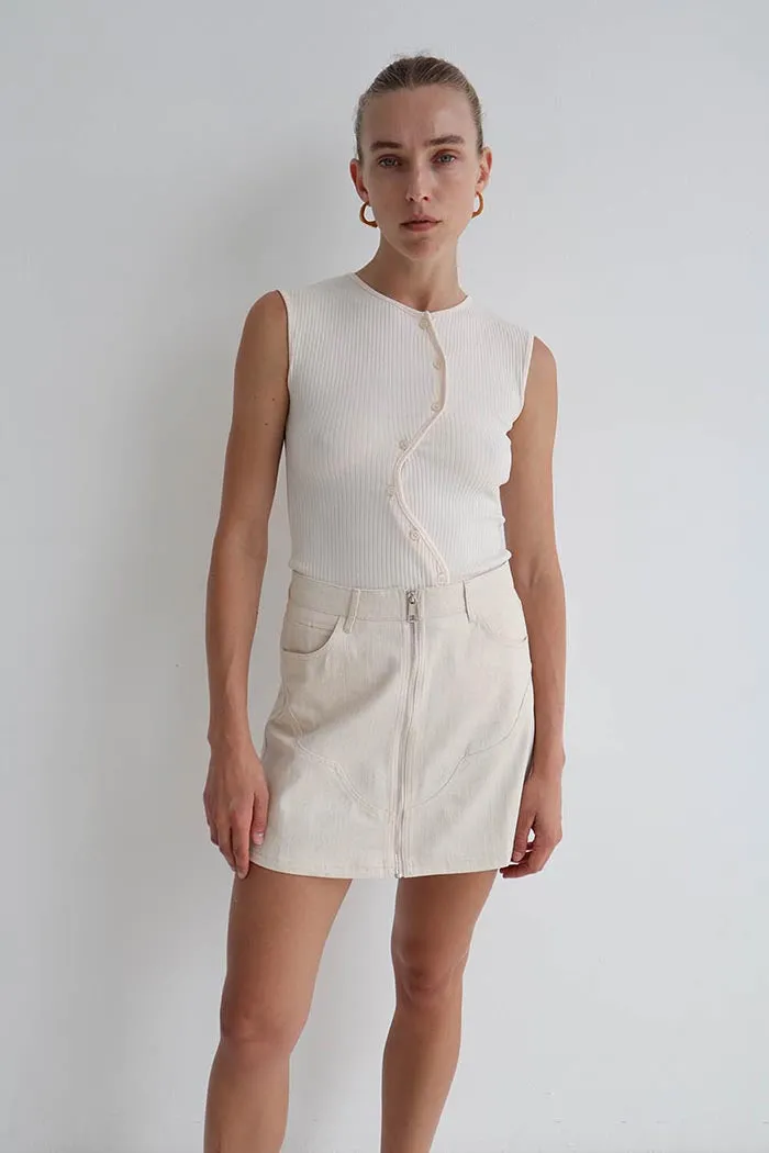 Quinn Mini Skirt Cream sold by Blanca