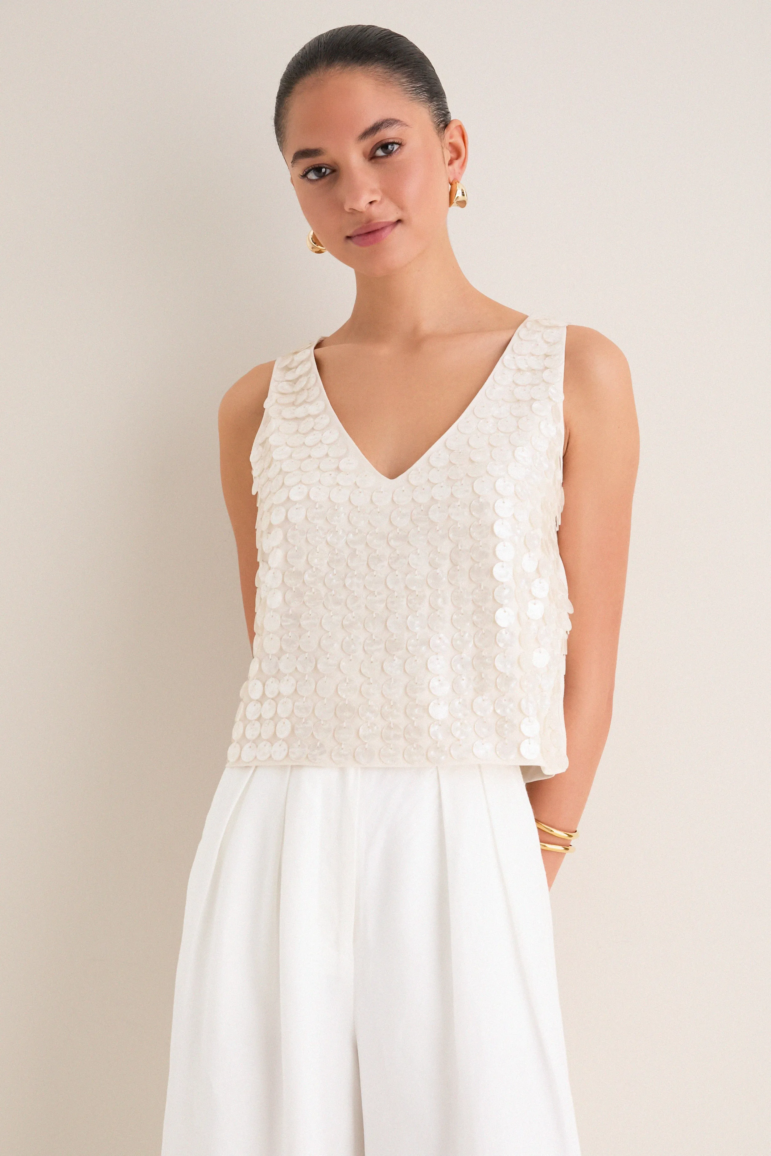 Pearl Shells Disco Tank sold by Hyacinth House