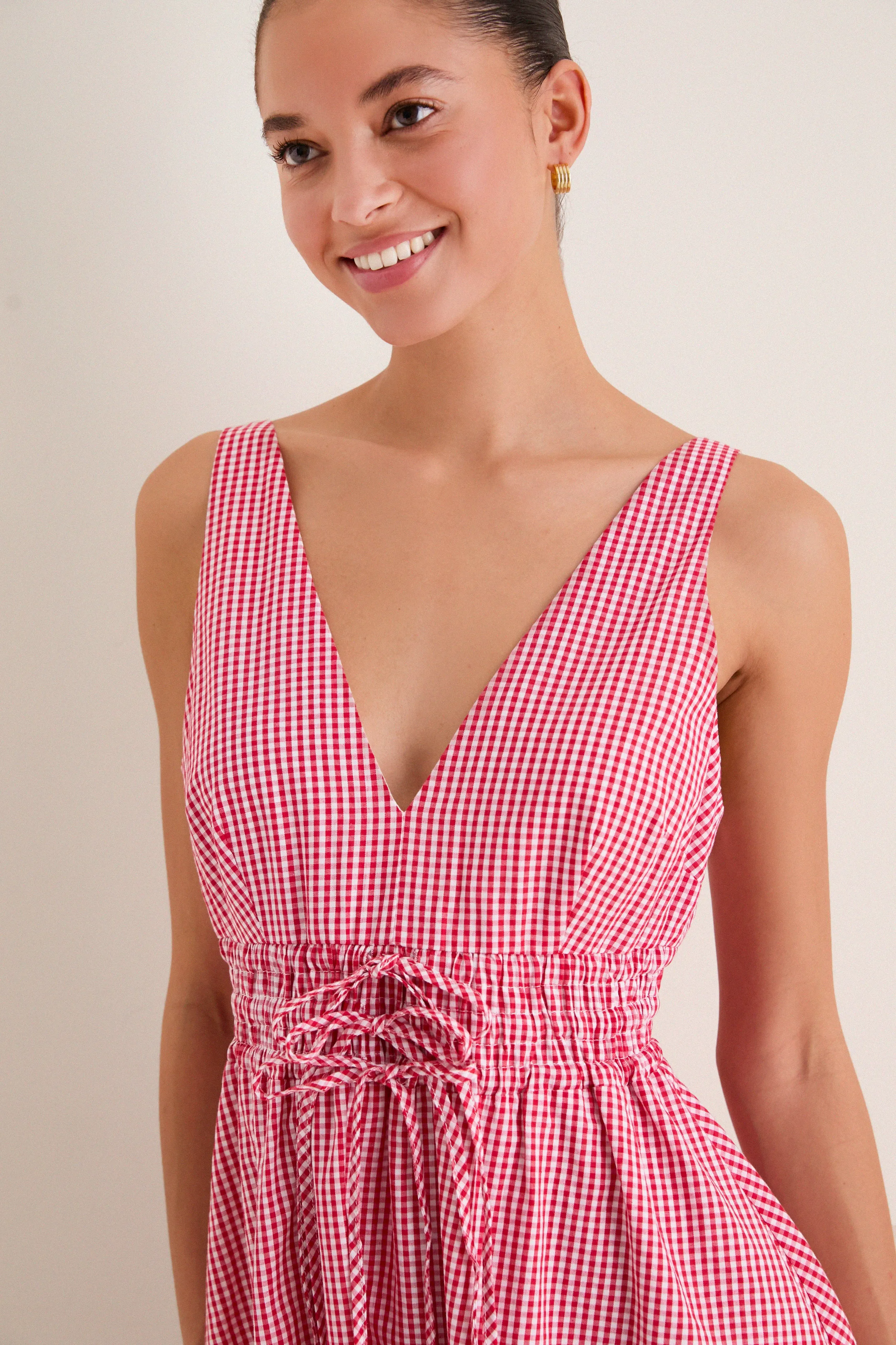 Red Gingham Tessa Mini Dress sold by Hyacinth House product image thumbnail 3
