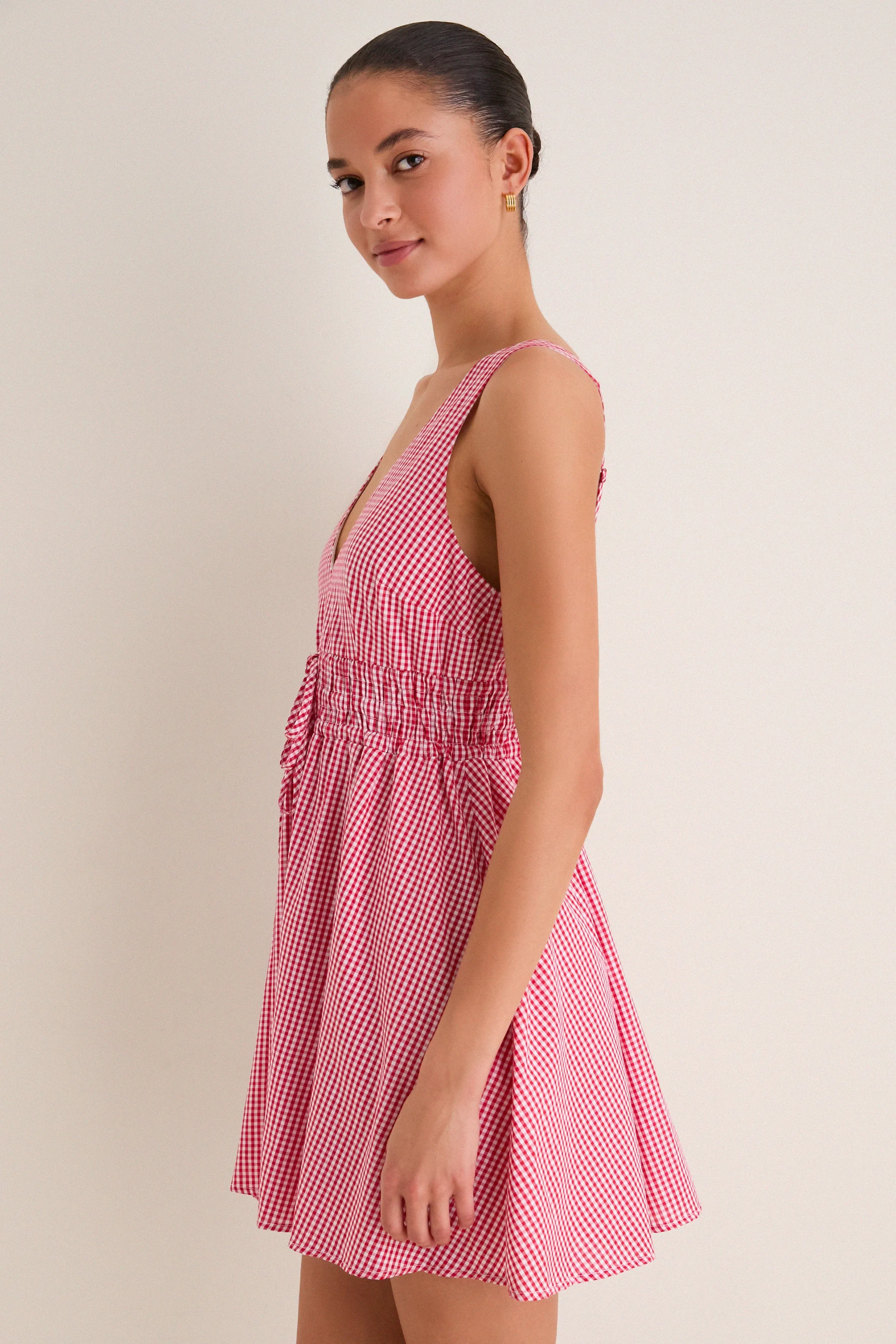 Red Gingham Tessa Mini Dress sold by Hyacinth House product image thumbnail 4
