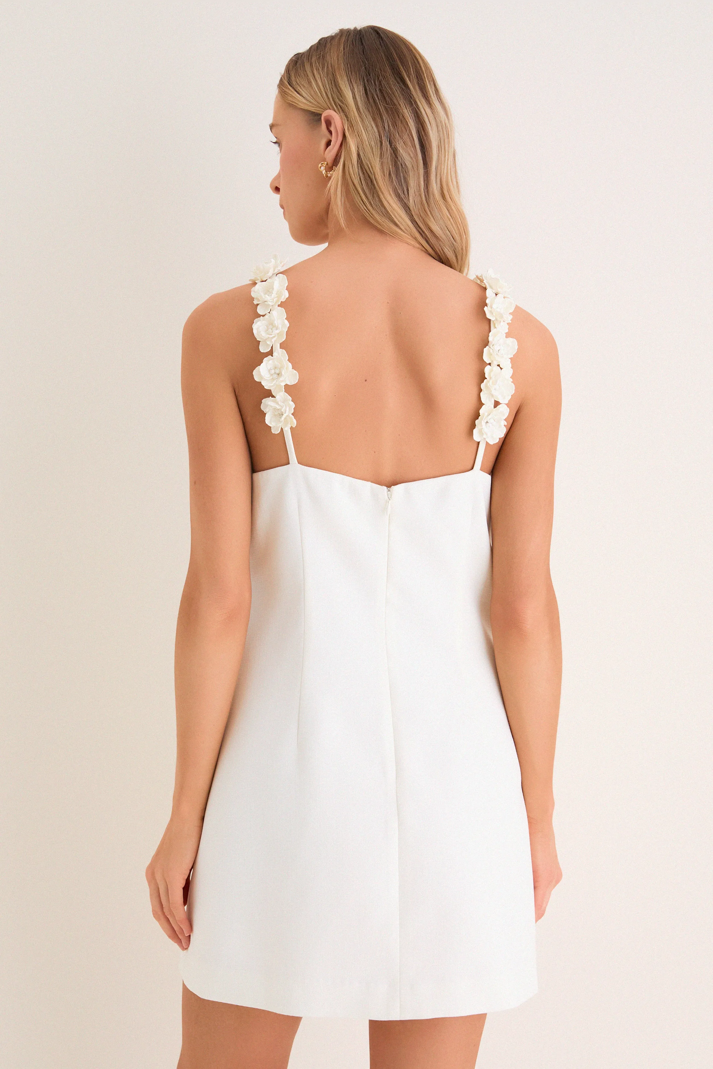 Cream Flower Strap Whitney Mini Dress sold by Hyacinth House product image thumbnail 5