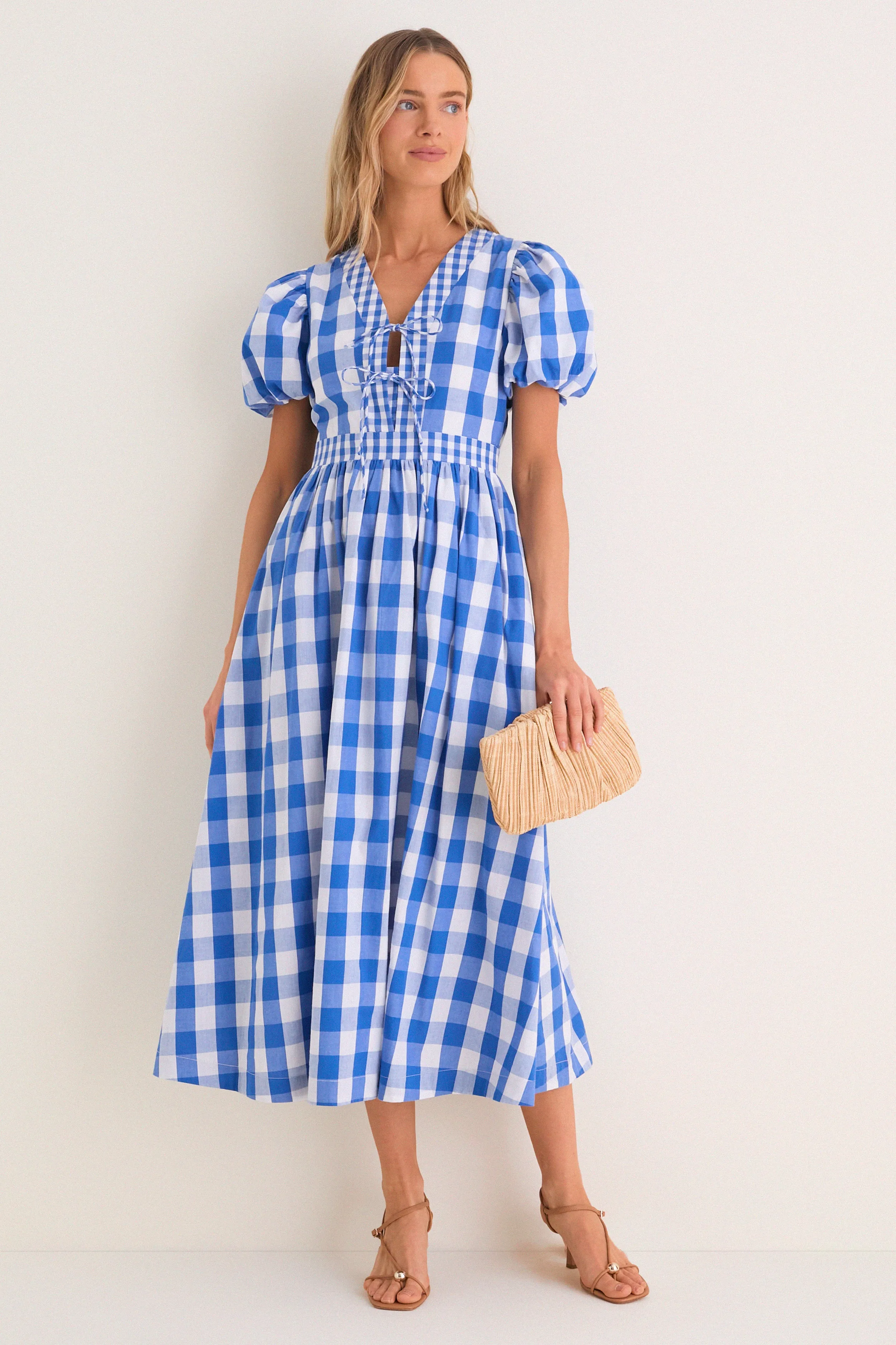Blue Gingham Prim Maxi Dress sold by Hyacinth House product image thumbnail 3