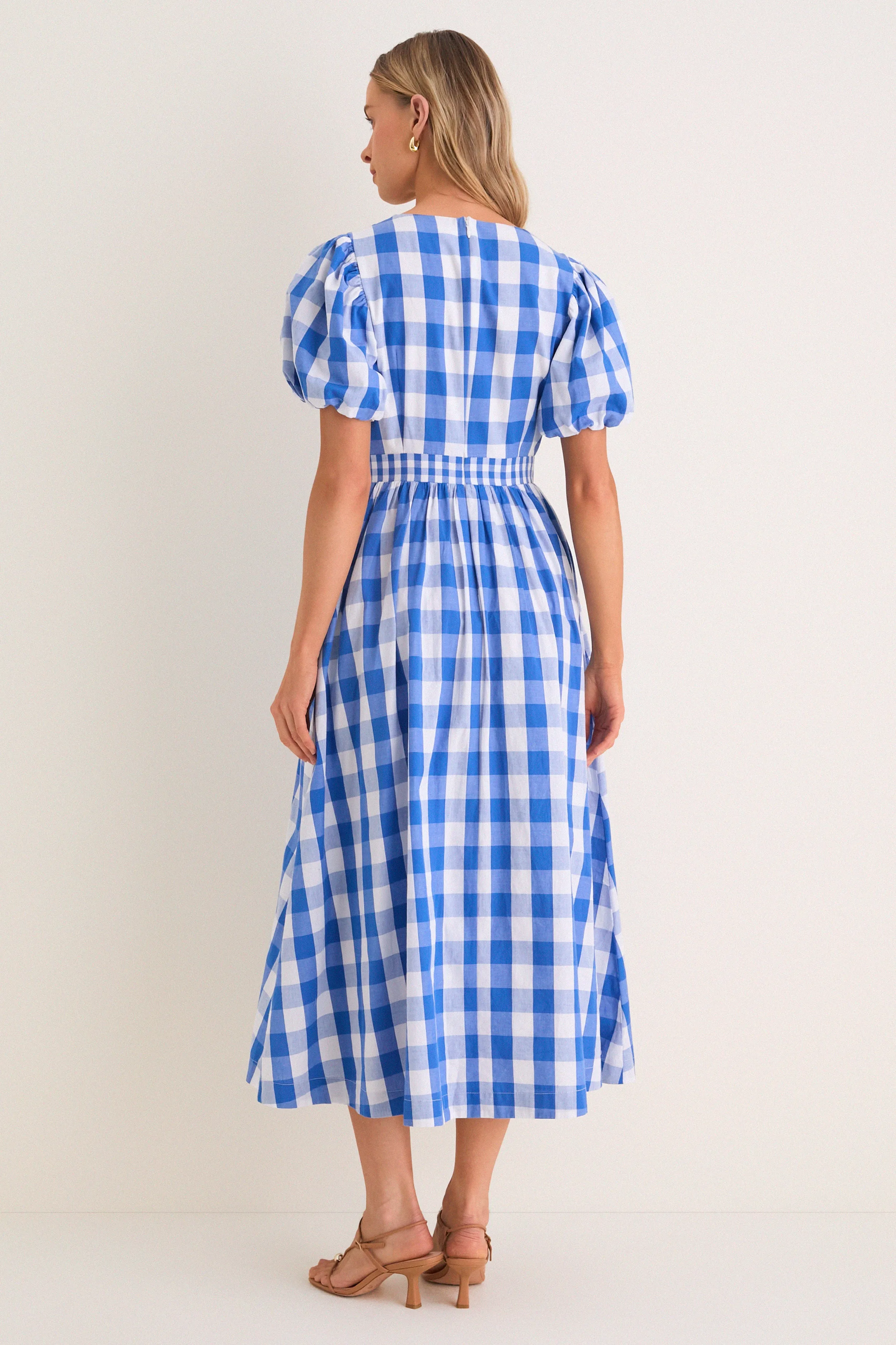 Blue Gingham Prim Maxi Dress sold by Hyacinth House product image thumbnail 5