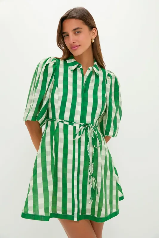 Green Gingham Cindy Mini Dress made by Hyacinth House