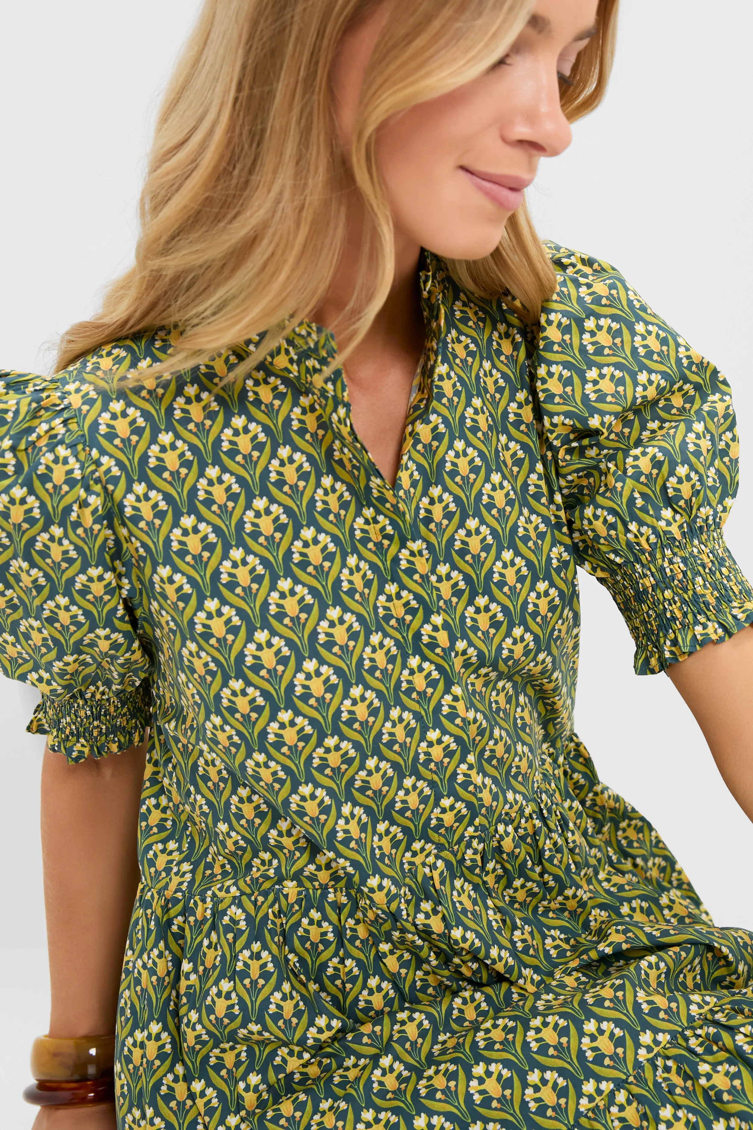 Forest Green Floral Bennett Midi Dress sold by Hyacinth House product image thumbnail 2
