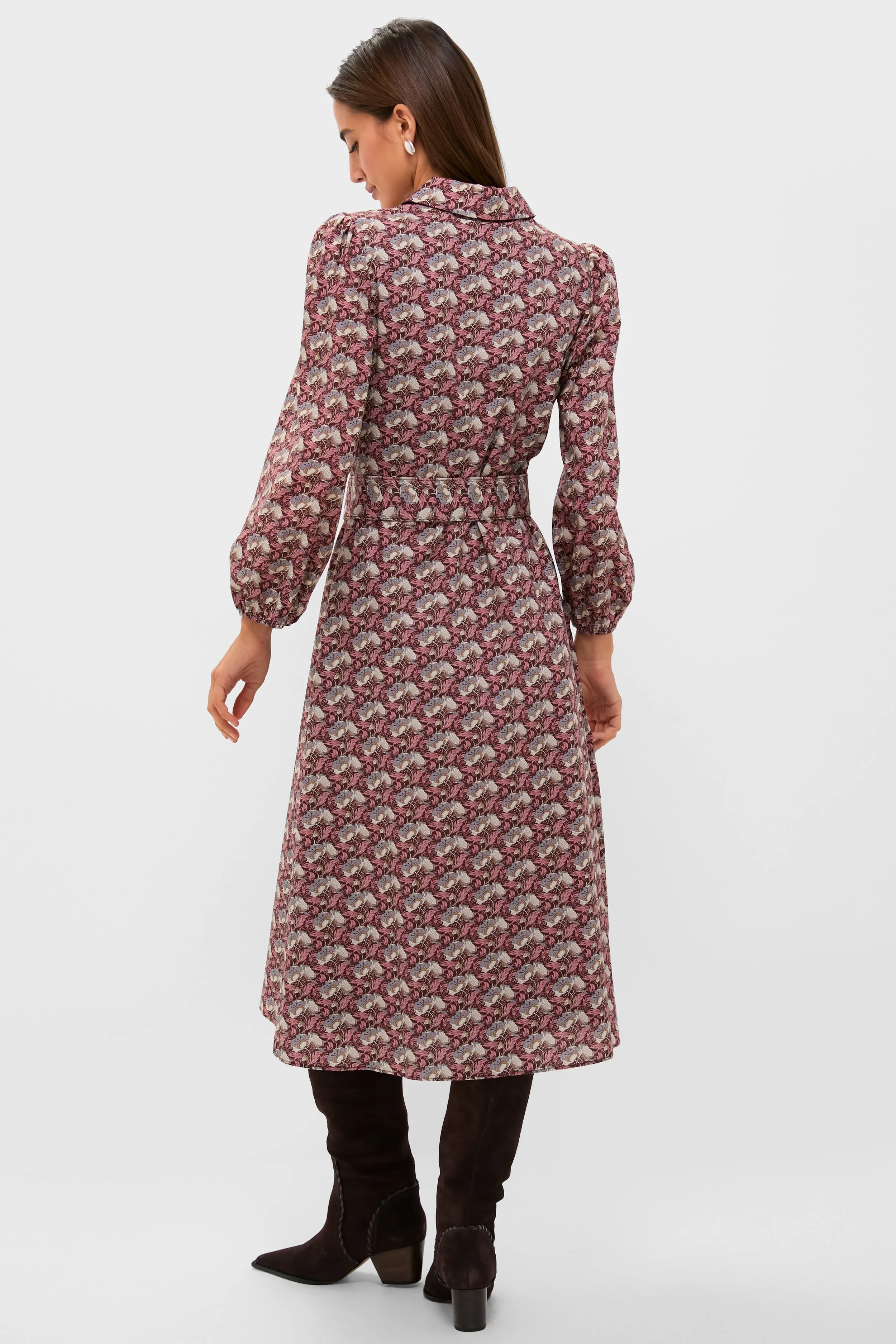 Plum & Dusty Blue Leafy Floral Kai Maxi Dress sold by Hyacinth House product image thumbnail 4