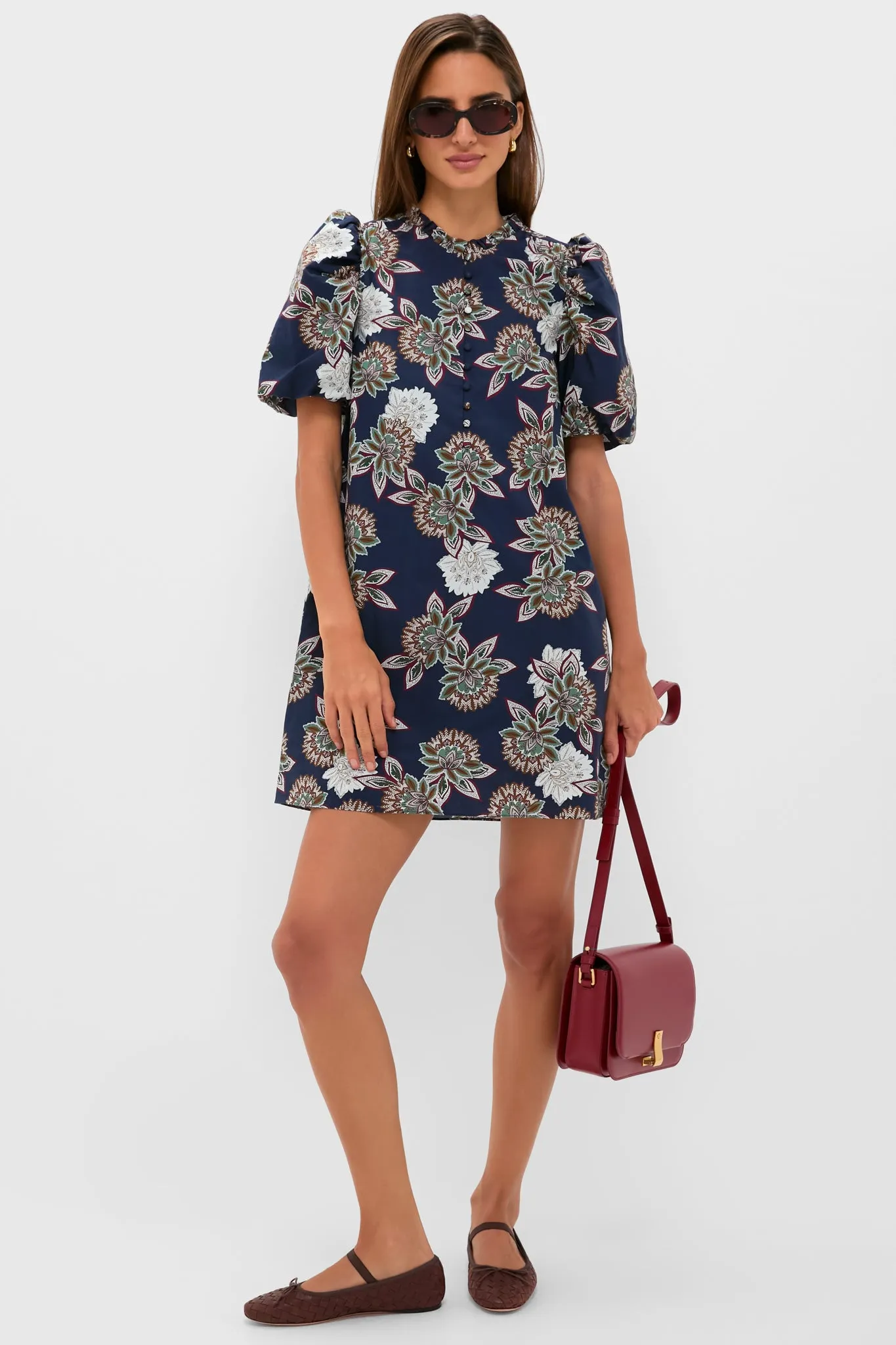 Navy Floral Mimi Mini Dress sold by Hyacinth House product image thumbnail 3