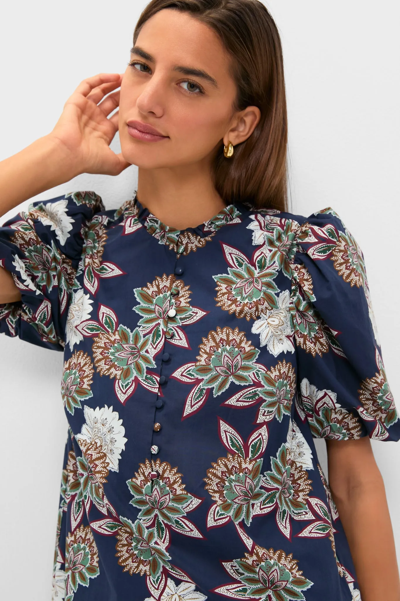 Navy Floral Mimi Mini Dress sold by Hyacinth House product image thumbnail 2
