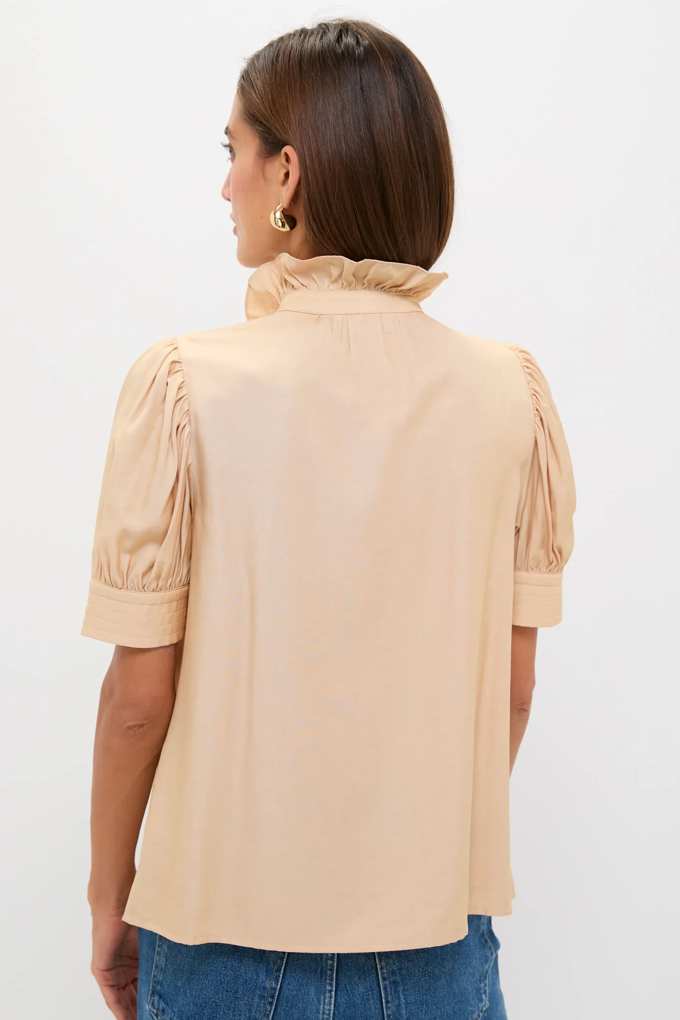 Tan & Cream Embroidery Louisa Blouse sold by Hyacinth House product image thumbnail 4