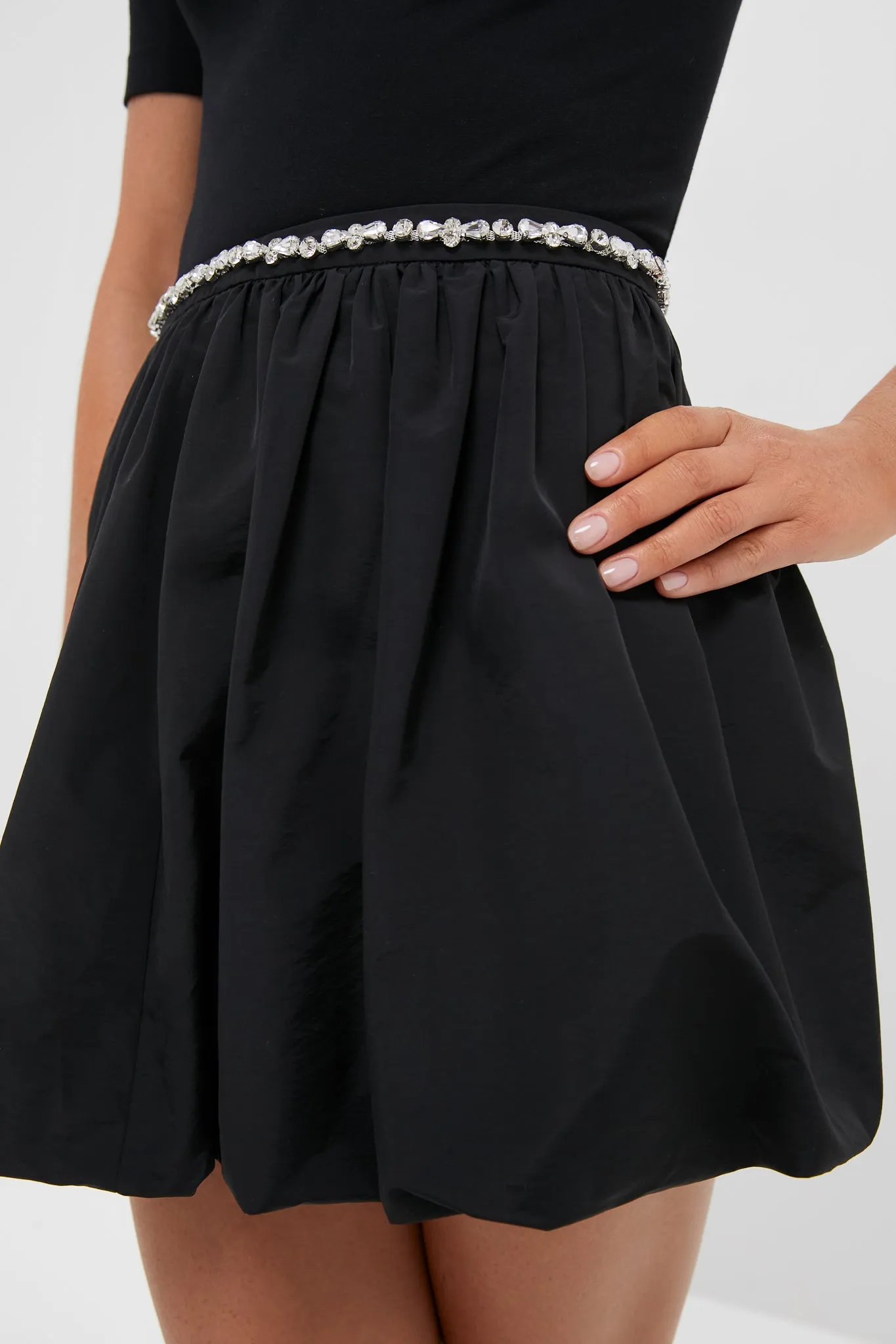 Black Taffeta Embellished Camila Mini Skirt sold by Hyacinth House product image thumbnail 5