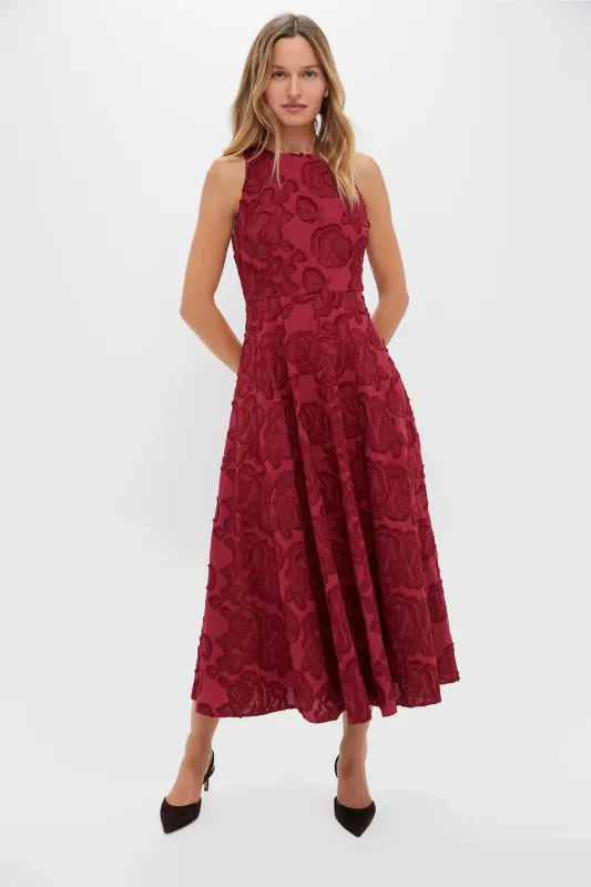 Ruby Textured Floral Melina Maxi Dress made by Hyacinth House