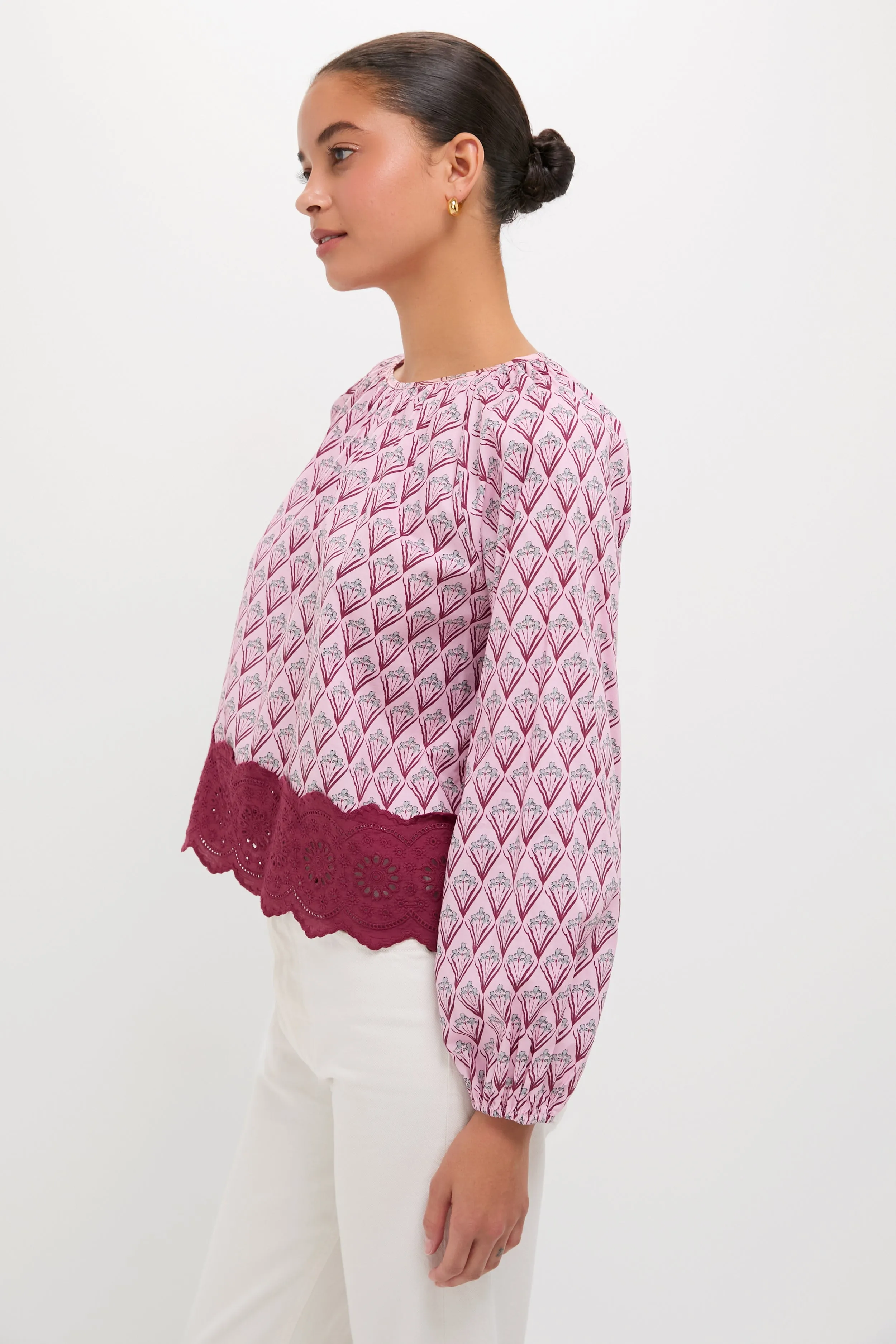 Blush Trellis Floral Marika Blouse sold by Hyacinth House product image thumbnail 3