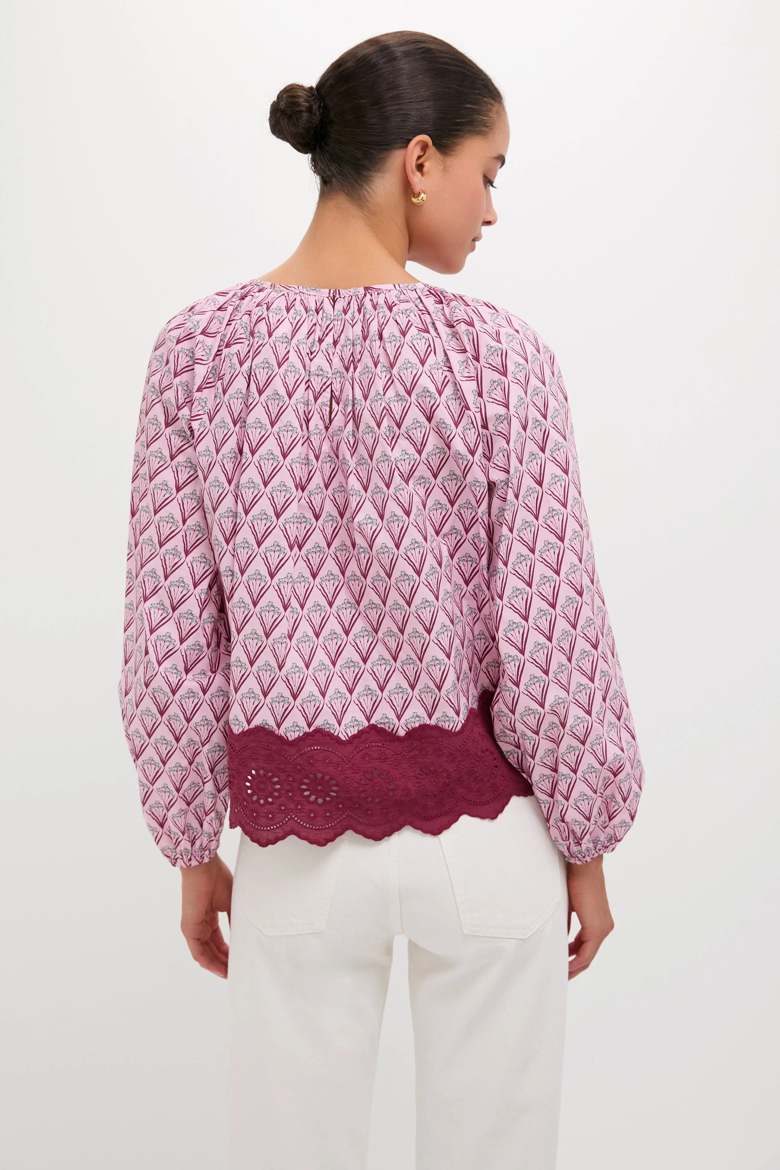 Blush Trellis Floral Marika Blouse sold by Hyacinth House product image thumbnail 4