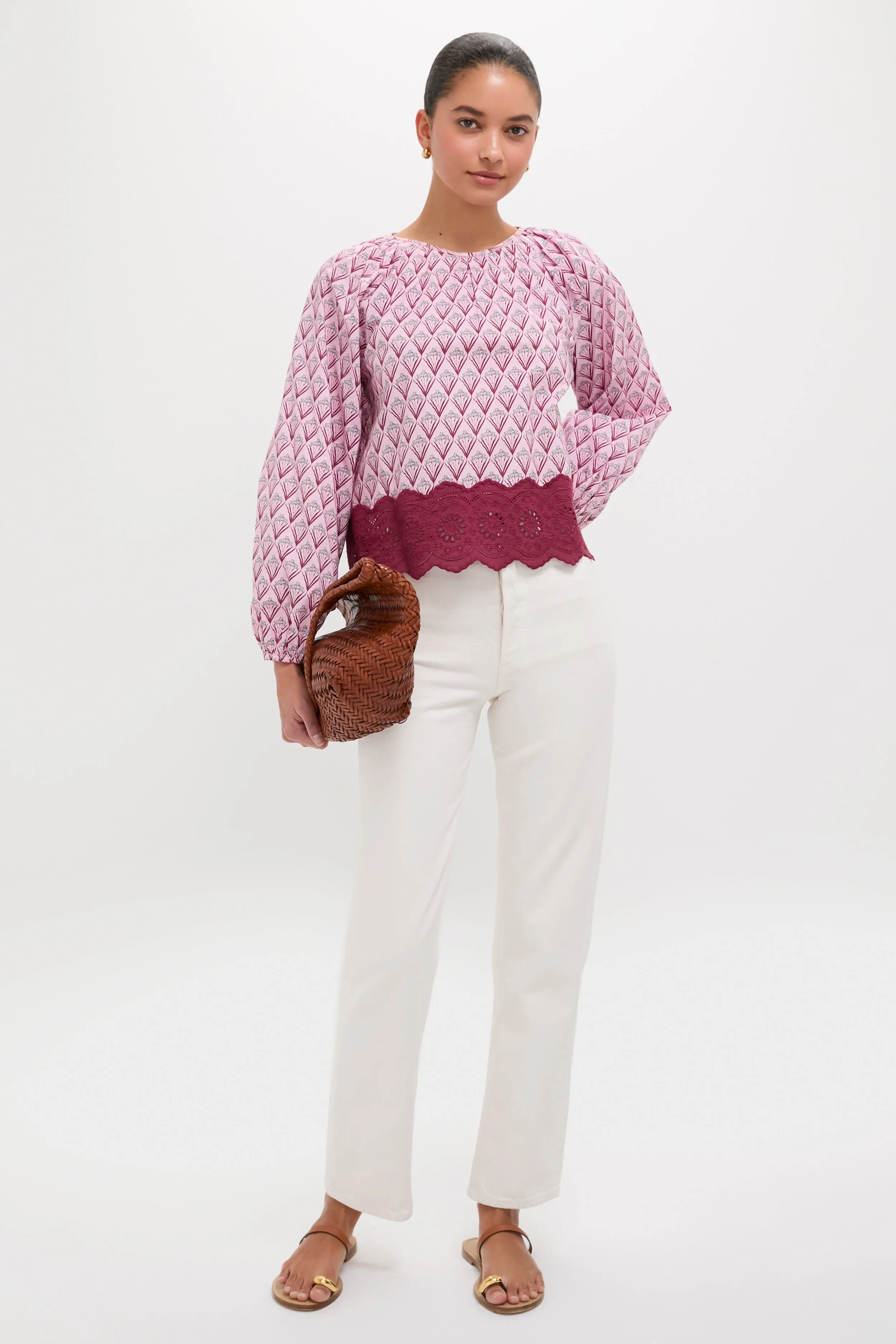 Blush Trellis Floral Marika Blouse sold by Hyacinth House product image thumbnail 2