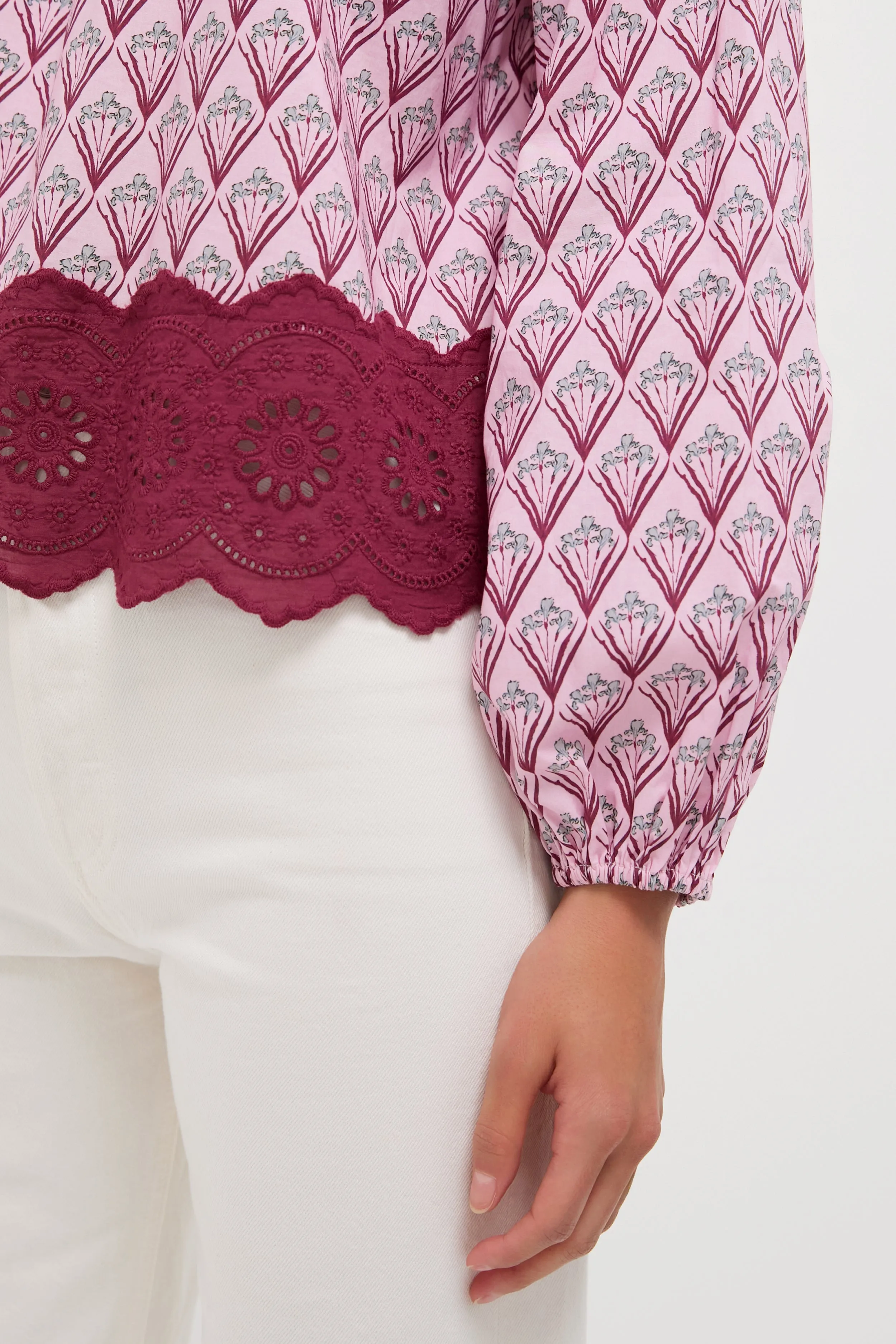 Blush Trellis Floral Marika Blouse sold by Hyacinth House product image thumbnail 5