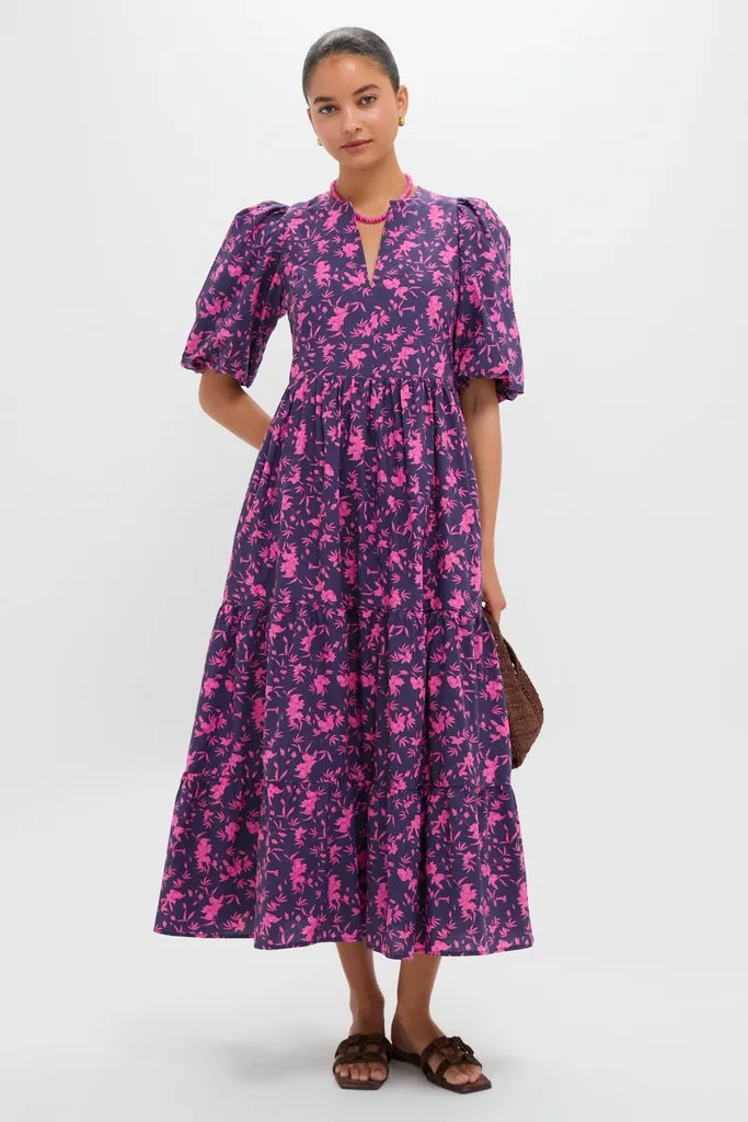 Navy & Fuchsia Floral Cisco Maxi Dress sold by Hyacinth House product image thumbnail 2