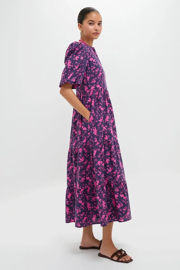 Navy & Fuchsia Floral Cisco Maxi Dress sold by Hyacinth House product image thumbnail 3