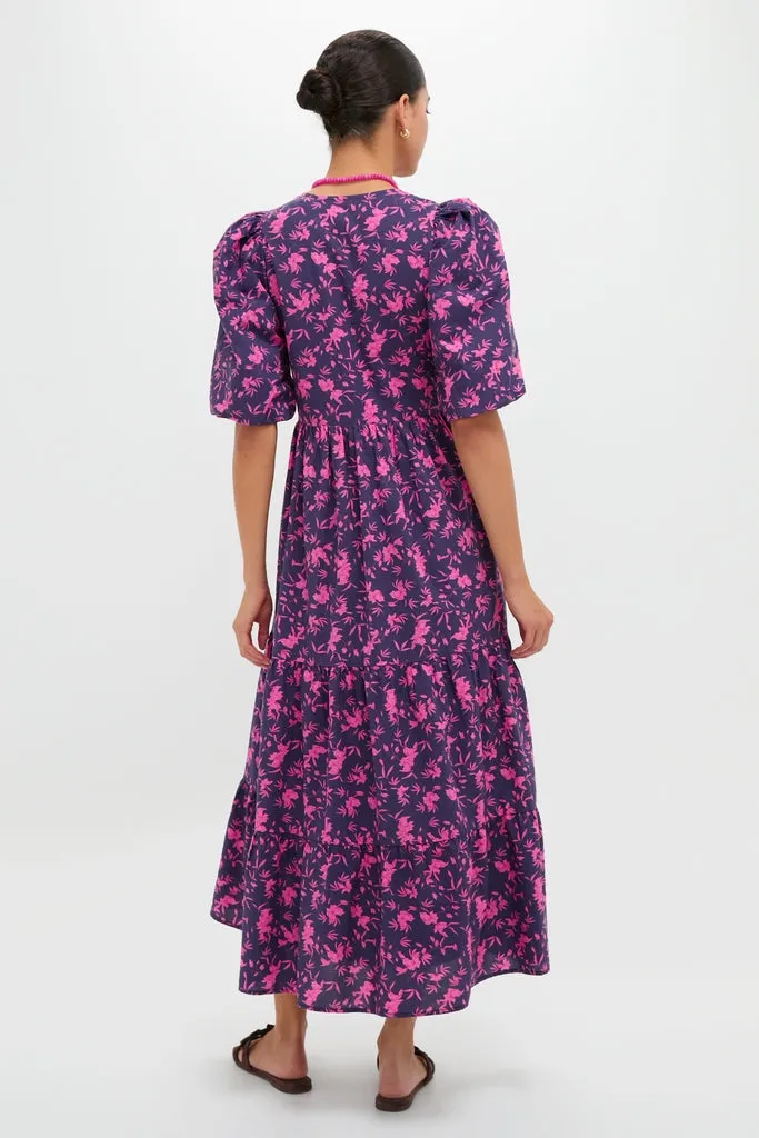 Navy & Fuchsia Floral Cisco Maxi Dress sold by Hyacinth House product image thumbnail 4
