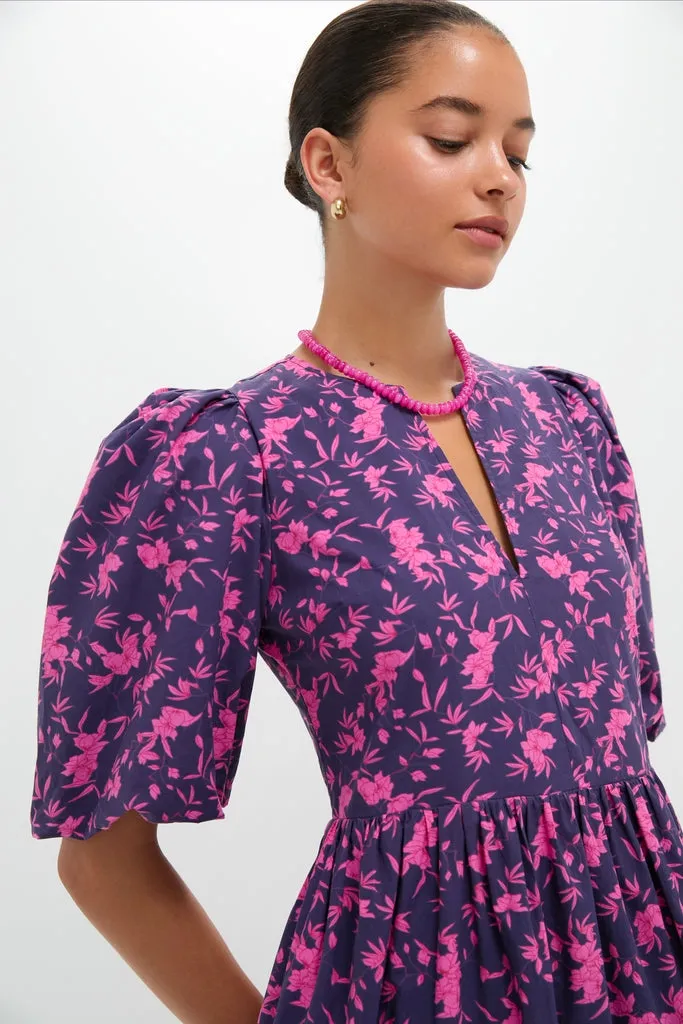 Navy & Fuchsia Floral Cisco Maxi Dress sold by Hyacinth House product image thumbnail 5