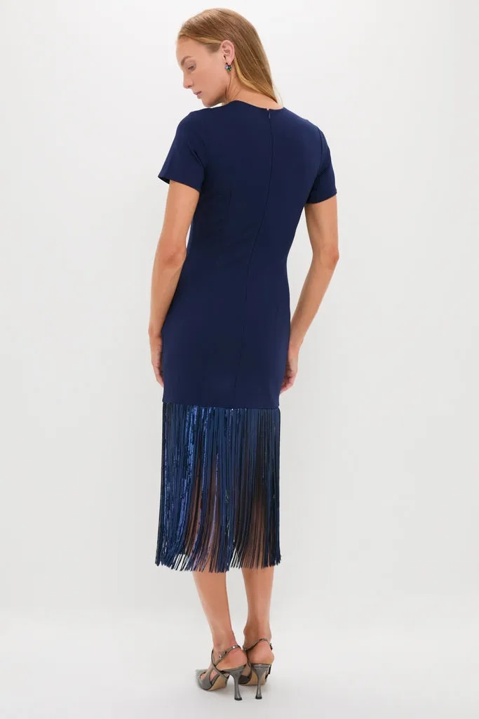 Navy Sequin Fringe Stevie Midi Dress sold by Hyacinth House product image thumbnail 4