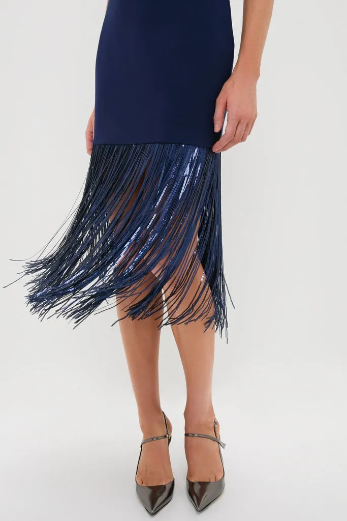 Navy Sequin Fringe Stevie Midi Dress sold by Hyacinth House product image thumbnail 2