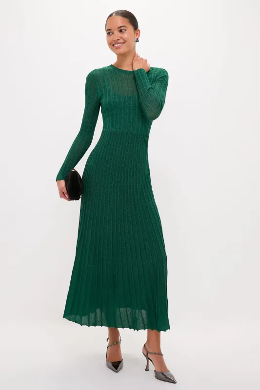Green Shimmer Knit Cammie Maxi Dress made by Hyacinth House