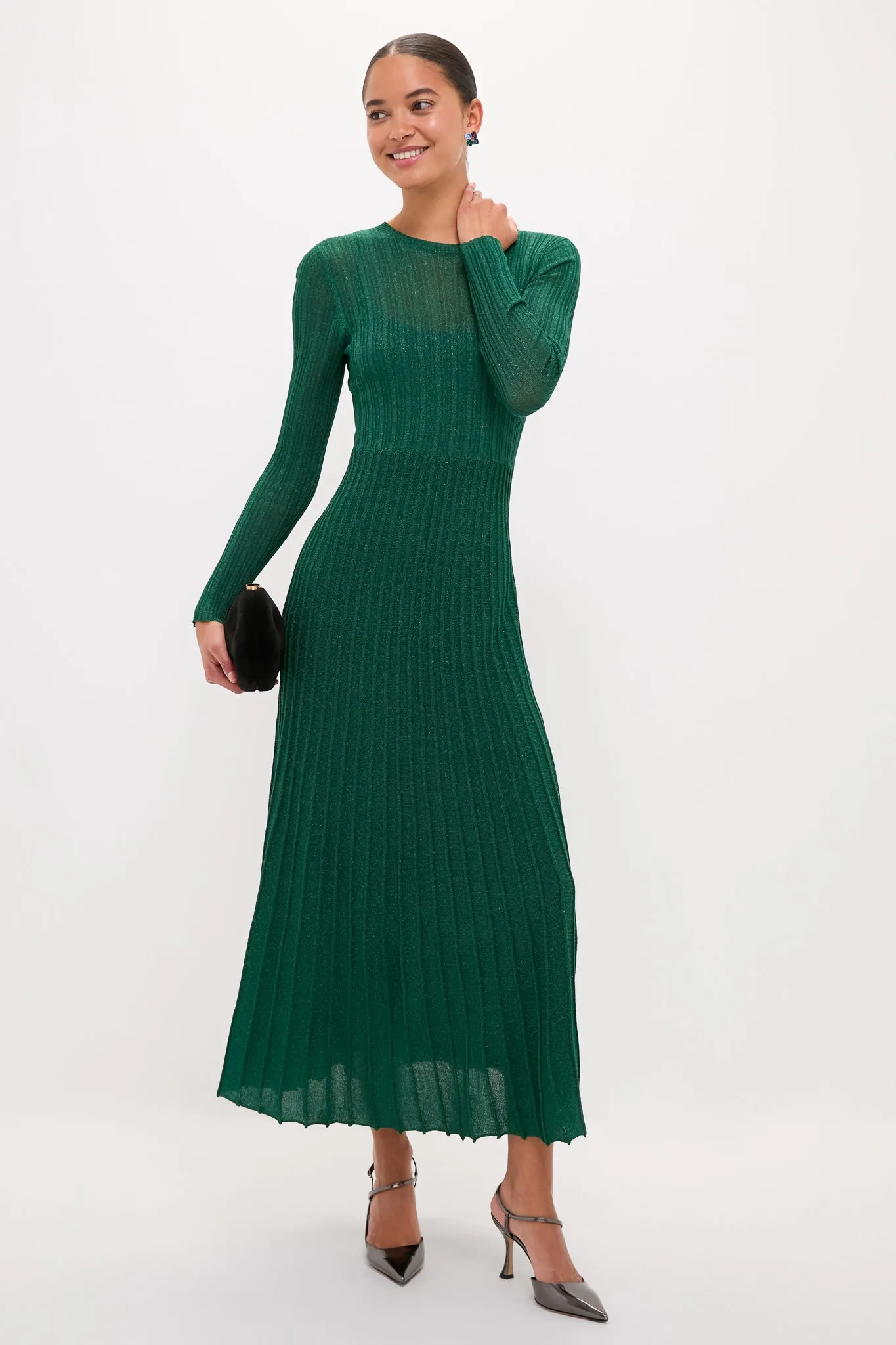 Green Shimmer Knit Cammie Maxi Dress sold by Hyacinth House