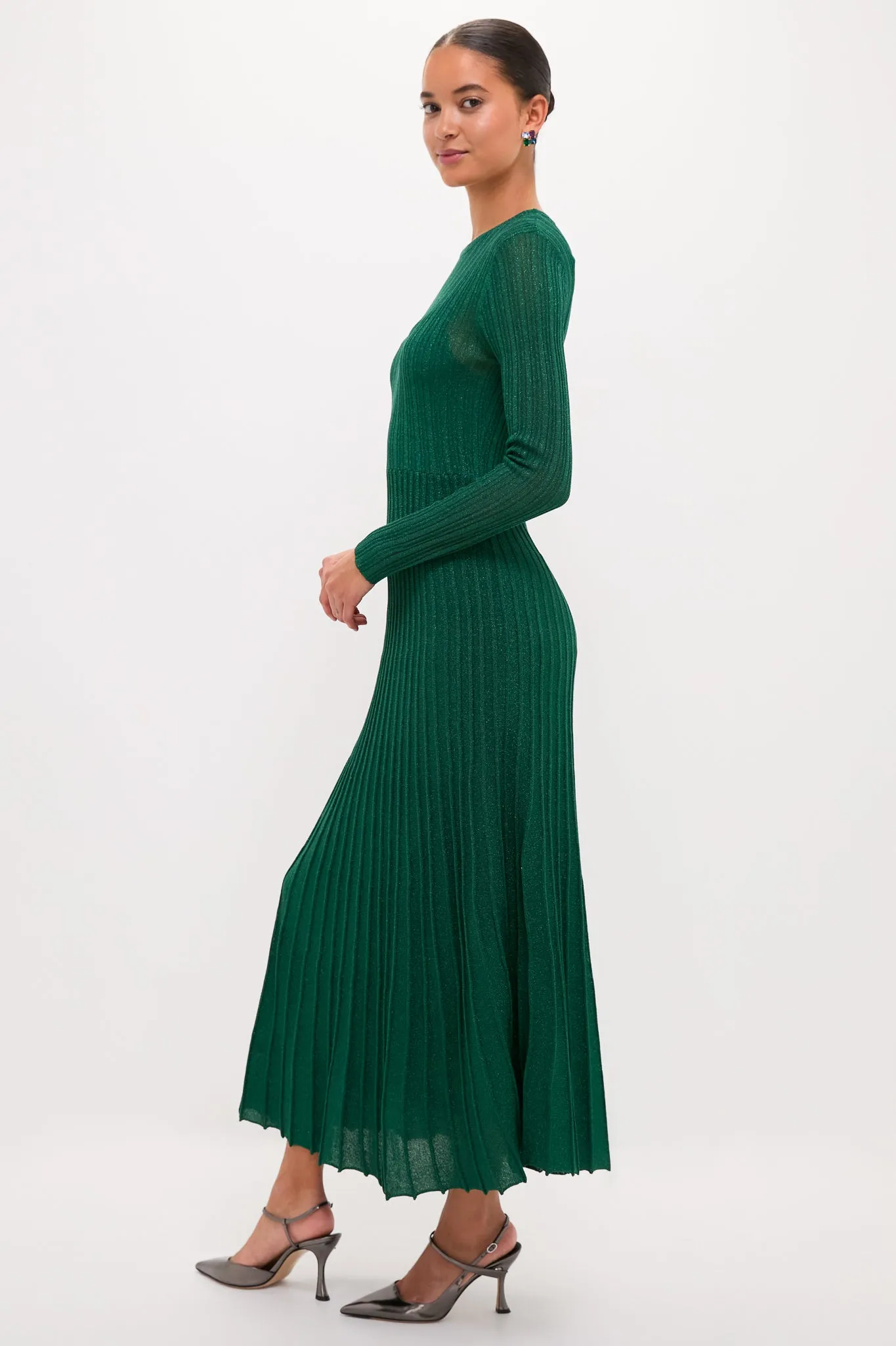 Green Shimmer Knit Cammie Maxi Dress sold by Hyacinth House product image thumbnail 5