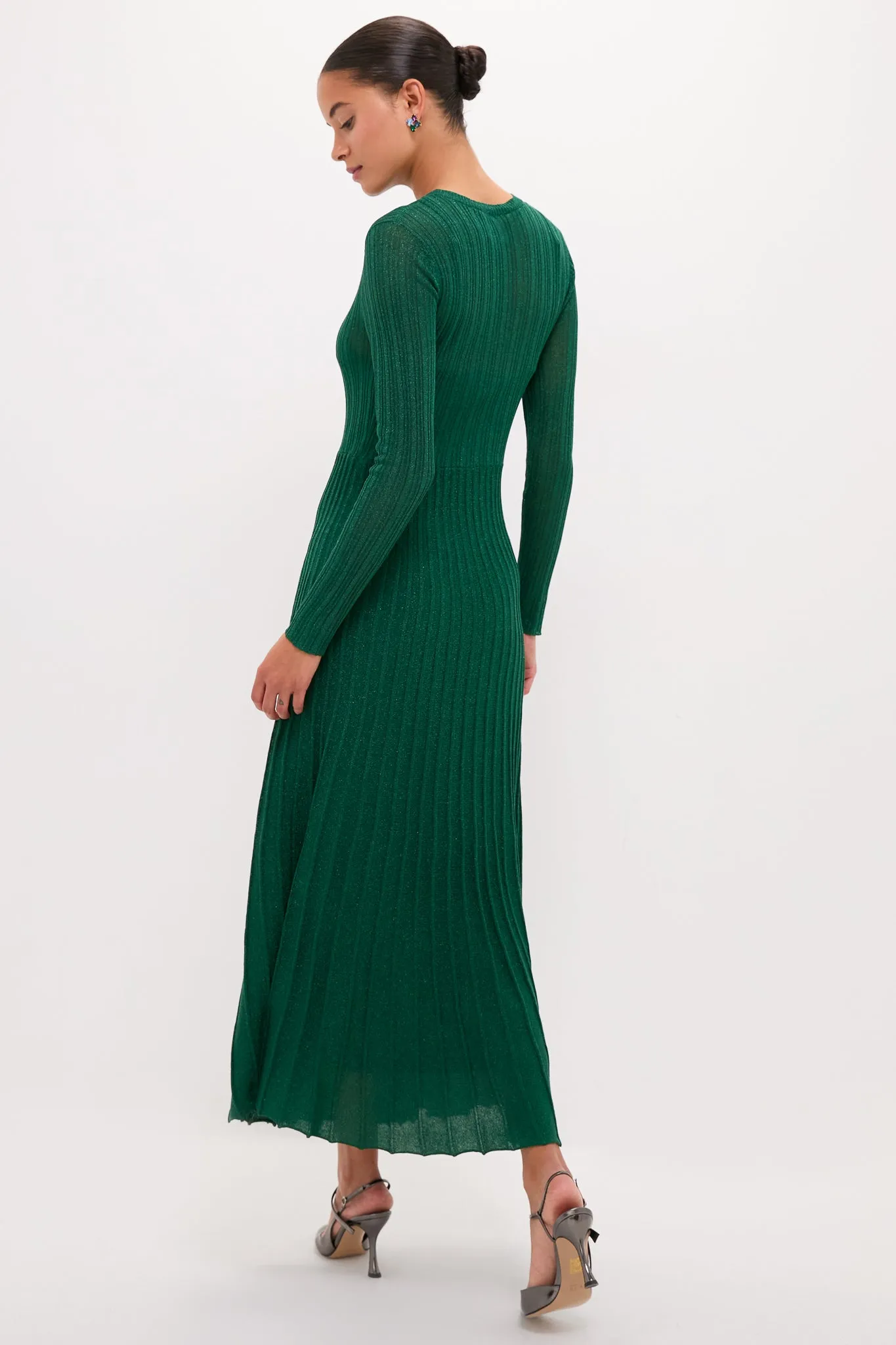 Green Shimmer Knit Cammie Maxi Dress sold by Hyacinth House product image thumbnail 4
