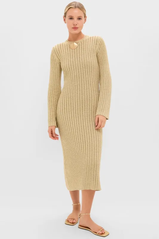 cream knit amanyara maxi dress TB235