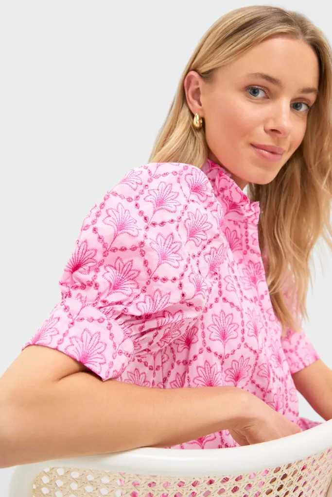 Pink Palm Eyelet Louisa Mini Dress sold by Hyacinth House product image thumbnail 5