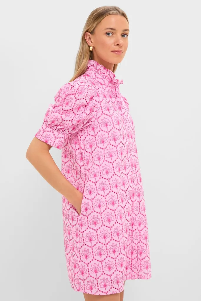 Pink Palm Eyelet Louisa Mini Dress sold by Hyacinth House product image thumbnail 3