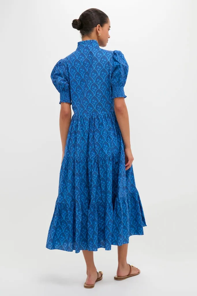 Navy & Cerulean Floral Bennett Midi Dress sold by Hyacinth House product image thumbnail 4